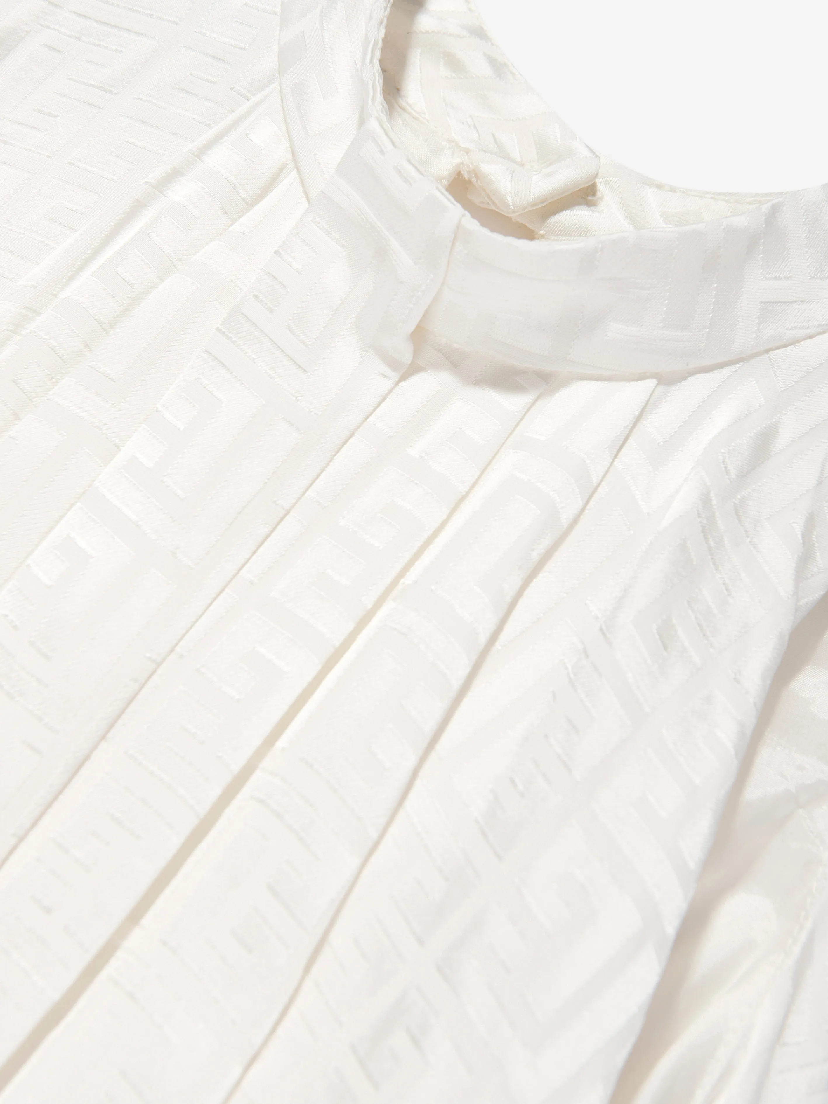 Balmain Girls Sleeveless Monogram Dress in Ivory