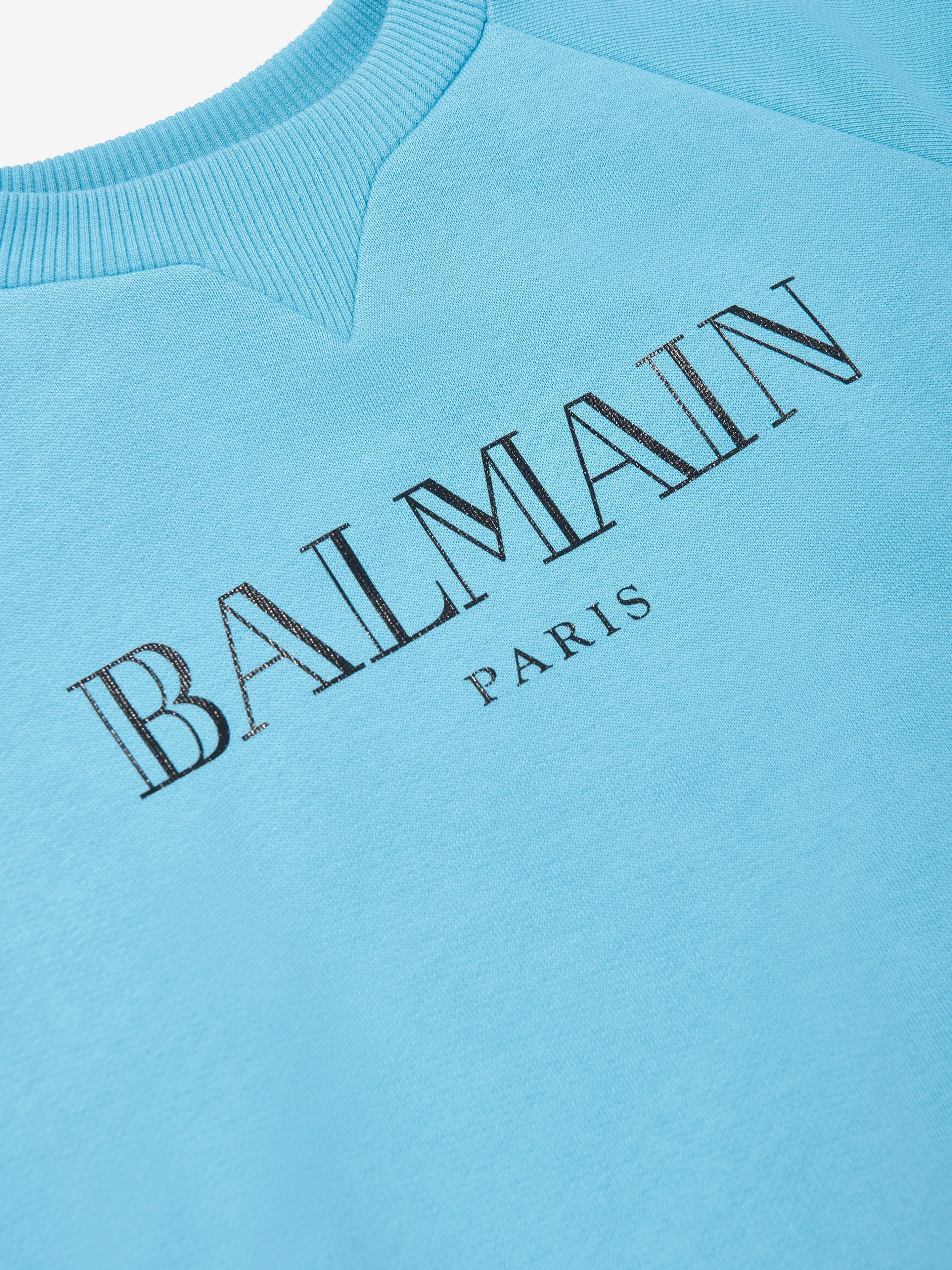Balmain Kids Logo Sweatshirt in Blue
