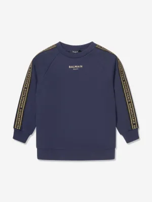 Balmain Kids Logo Sweatshirt in Navy