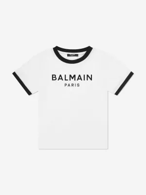 Balmain Kids Logo T-Shirt in White