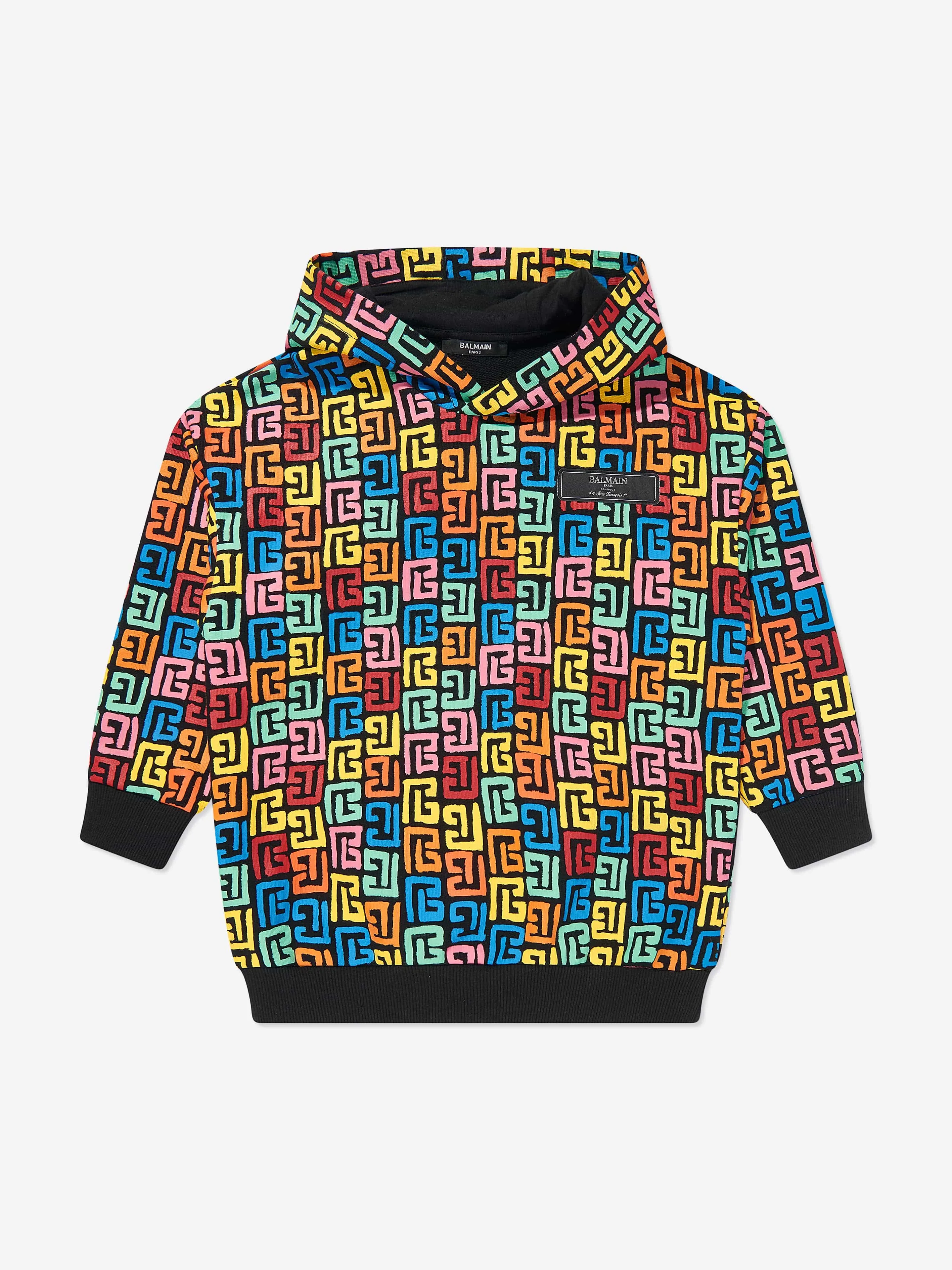 Balmain Kids Monogram Hoodie in Multicolour