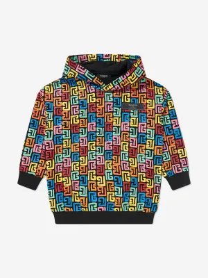 Balmain Kids Monogram Hoodie in Multicolour