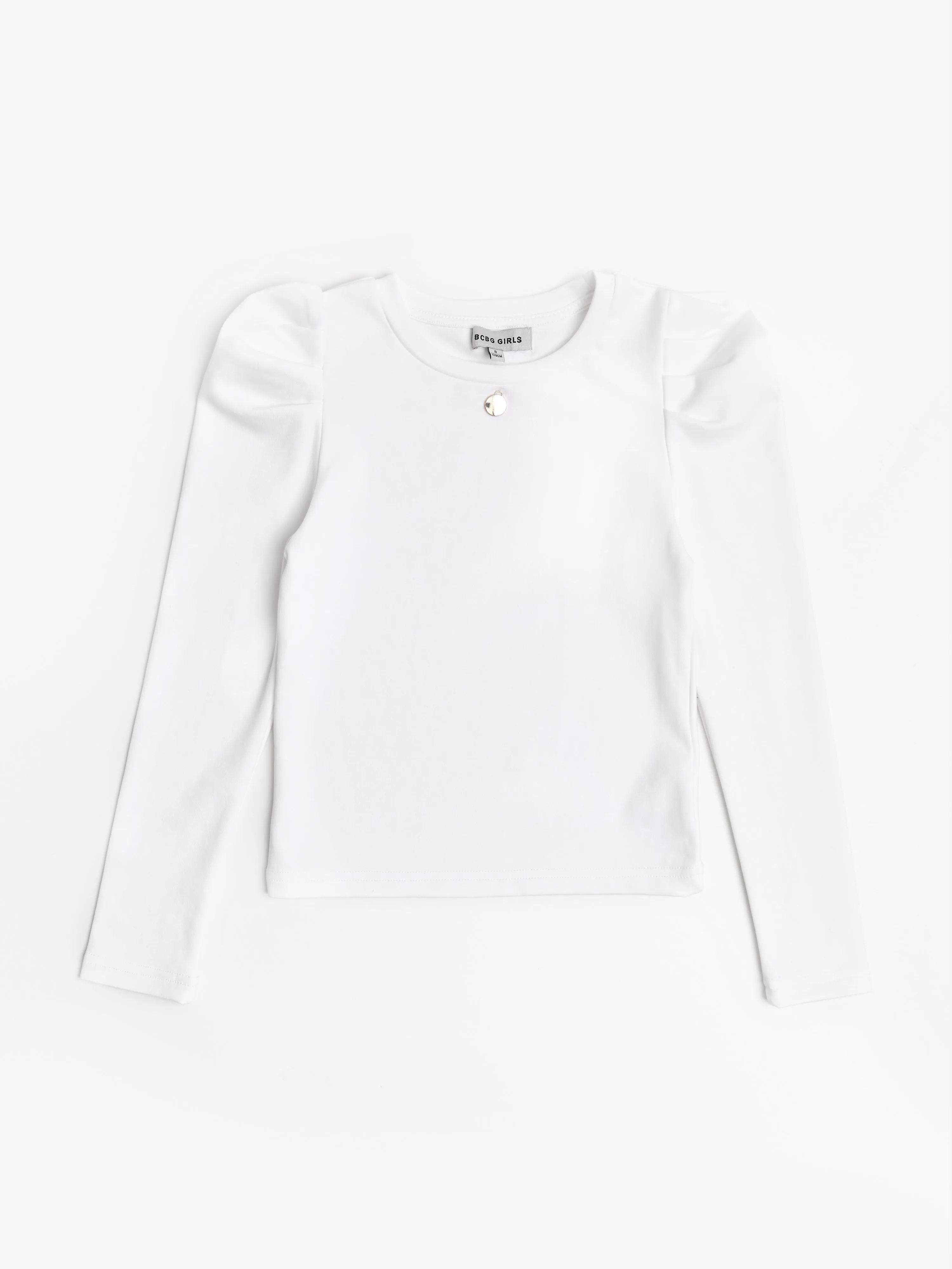 BCBG Girls Puff Long Sleeve Top in Ivory