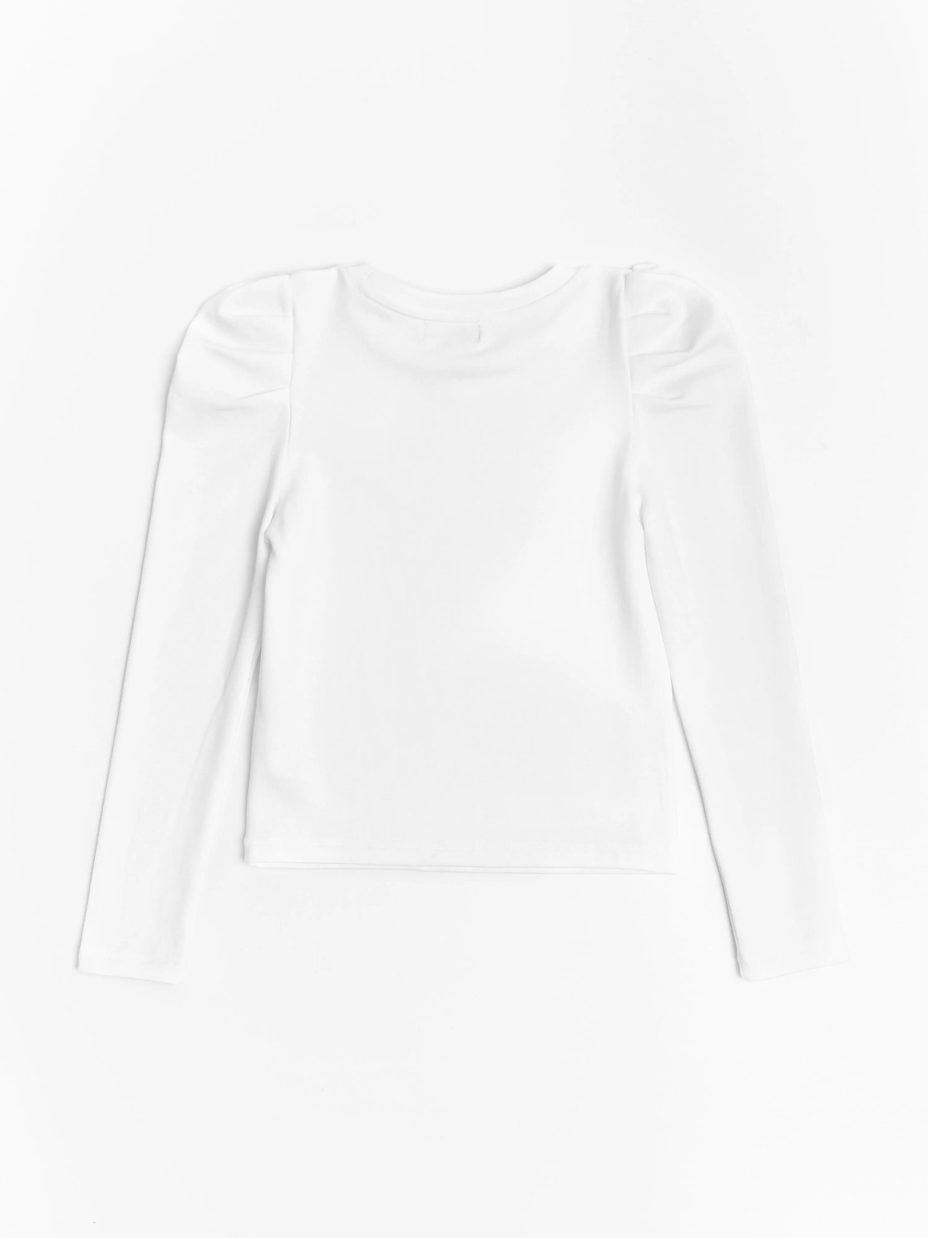BCBG Girls Puff Long Sleeve Top in Ivory