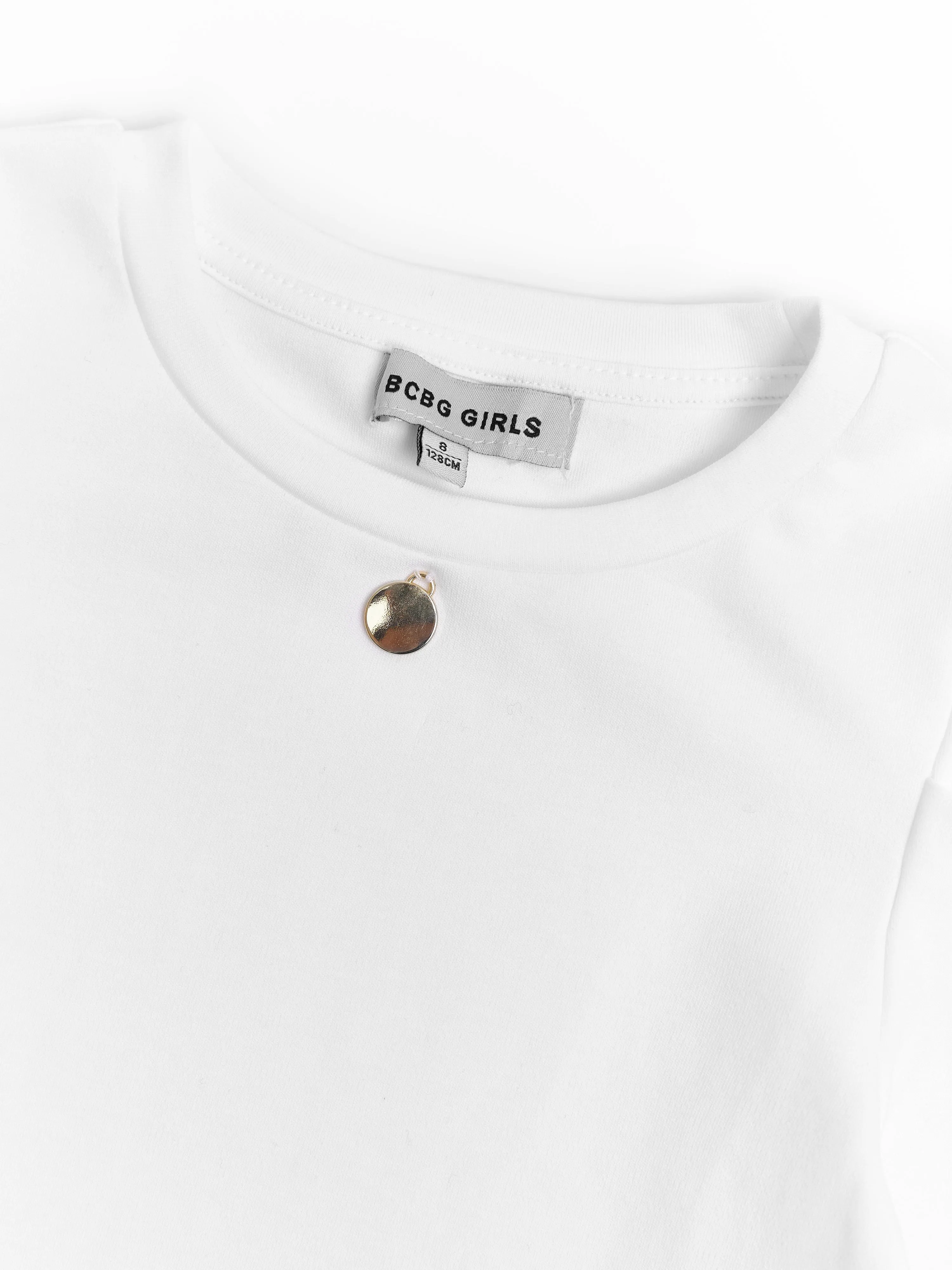 BCBG Girls Puff Long Sleeve Top in Ivory