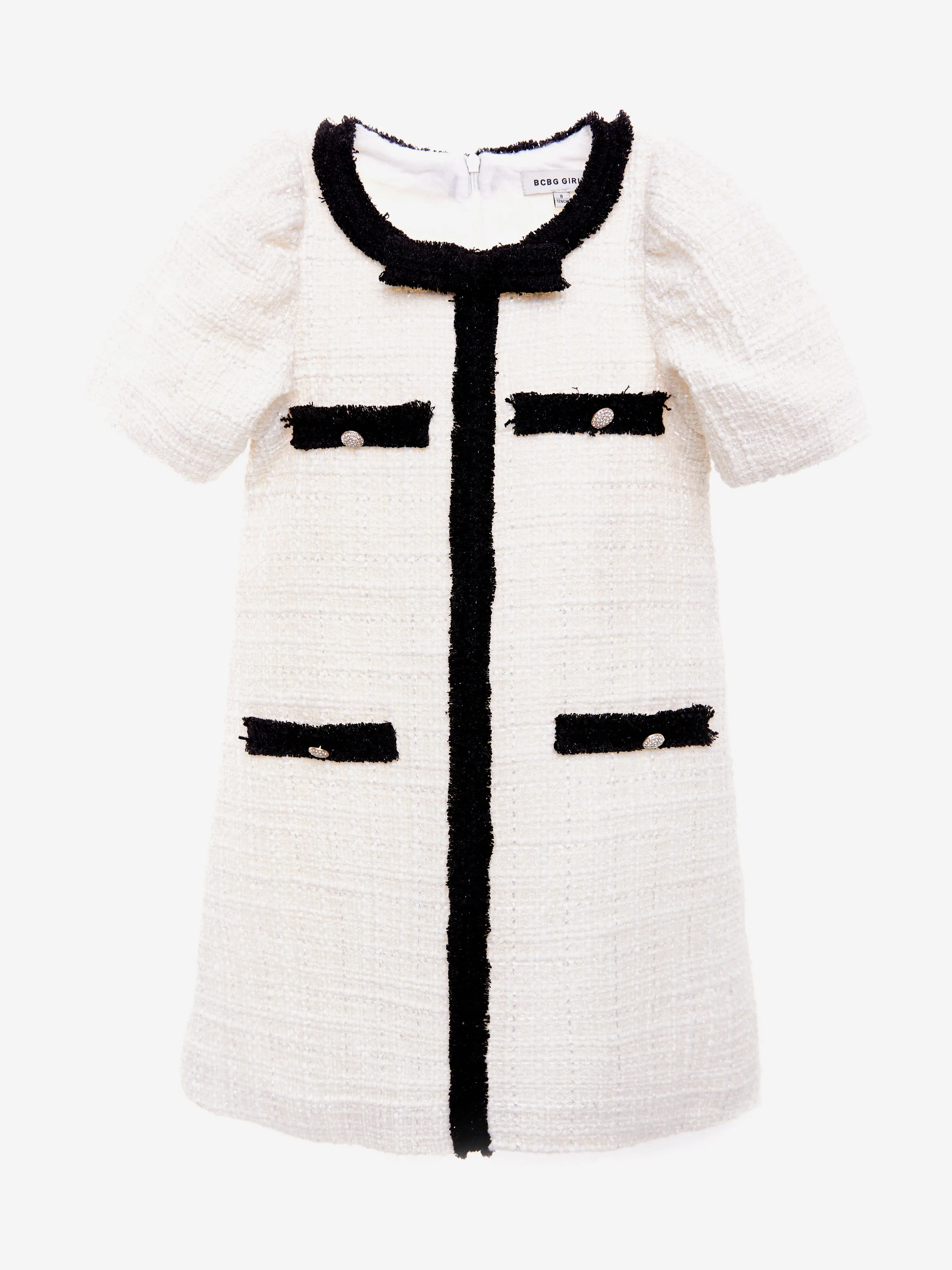 BCBG Girls Tweed Dress in Ivory
