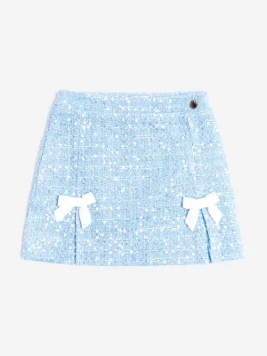 BCBG Girls Tweed Pencil Skirt in Blue