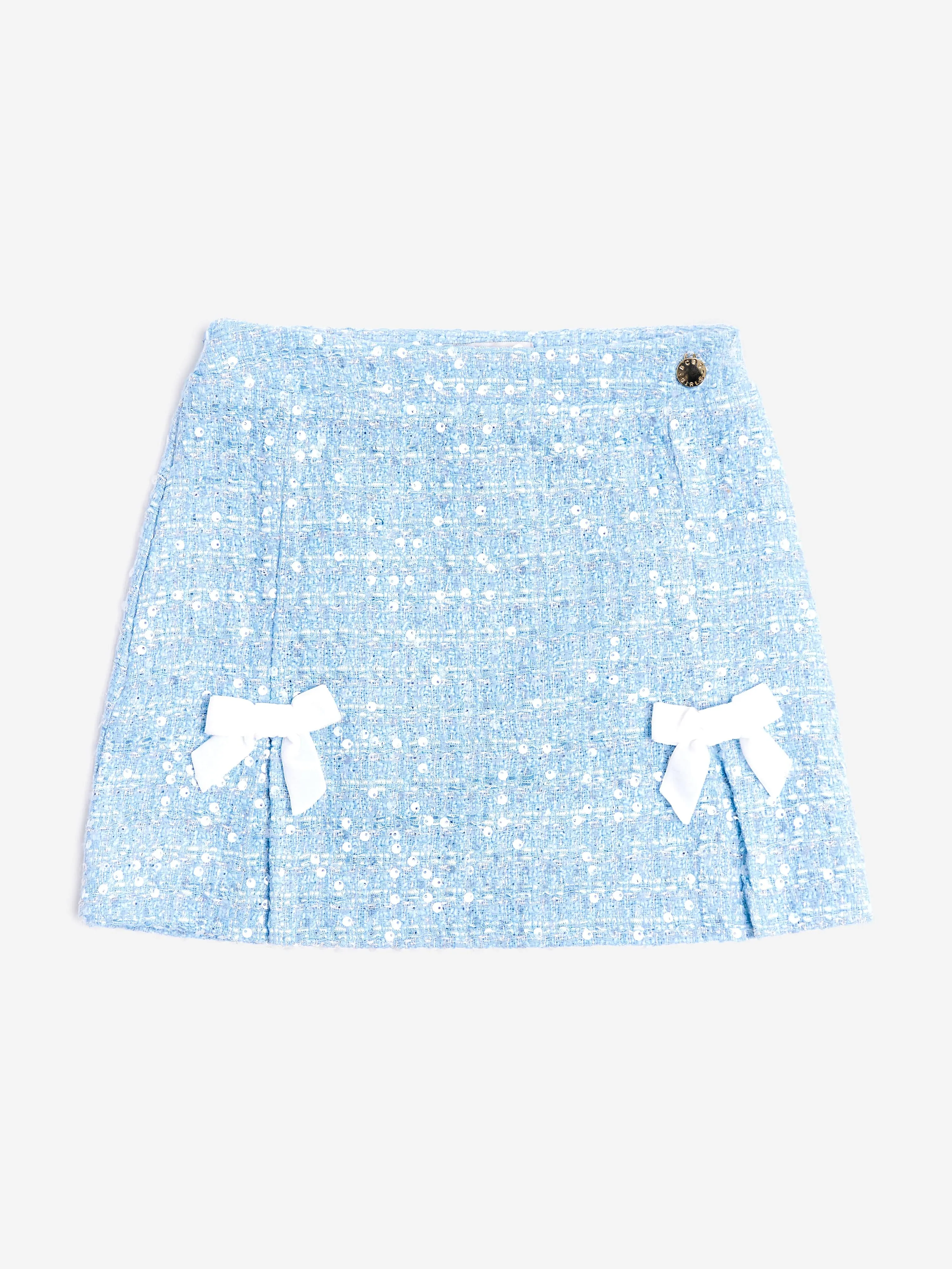 BCBG Girls Tweed Pencil Skirt in Blue