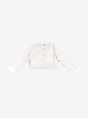 BCBGMAXAZRIA Girls Tweed Jacket in Ivory