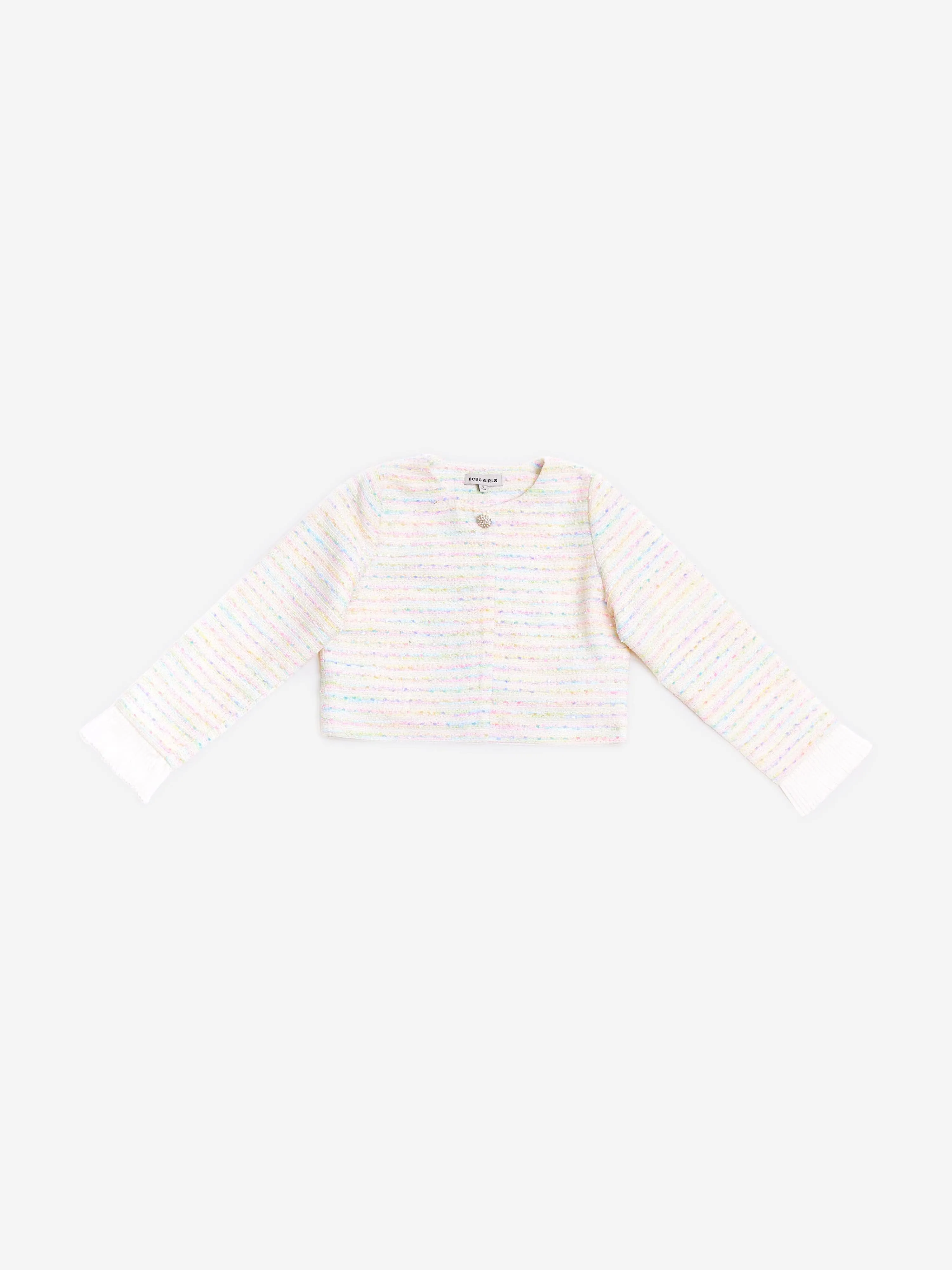 BCBGMAXAZRIA Girls Tweed Jacket in Ivory