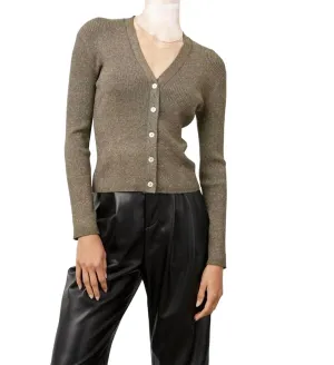 Beau Cardigan In Gold Lurex