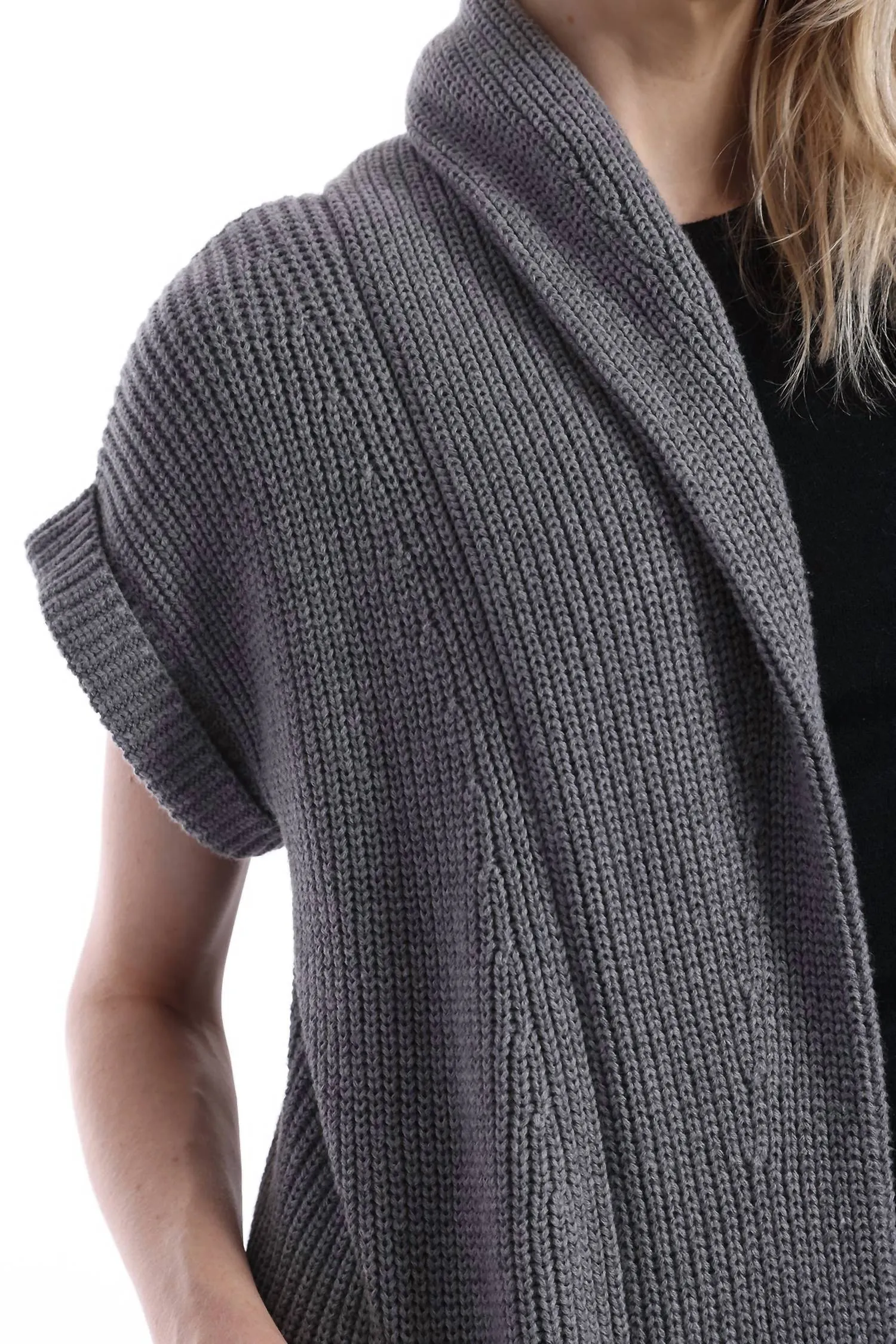 Belted Cardigan In Grey Shadow