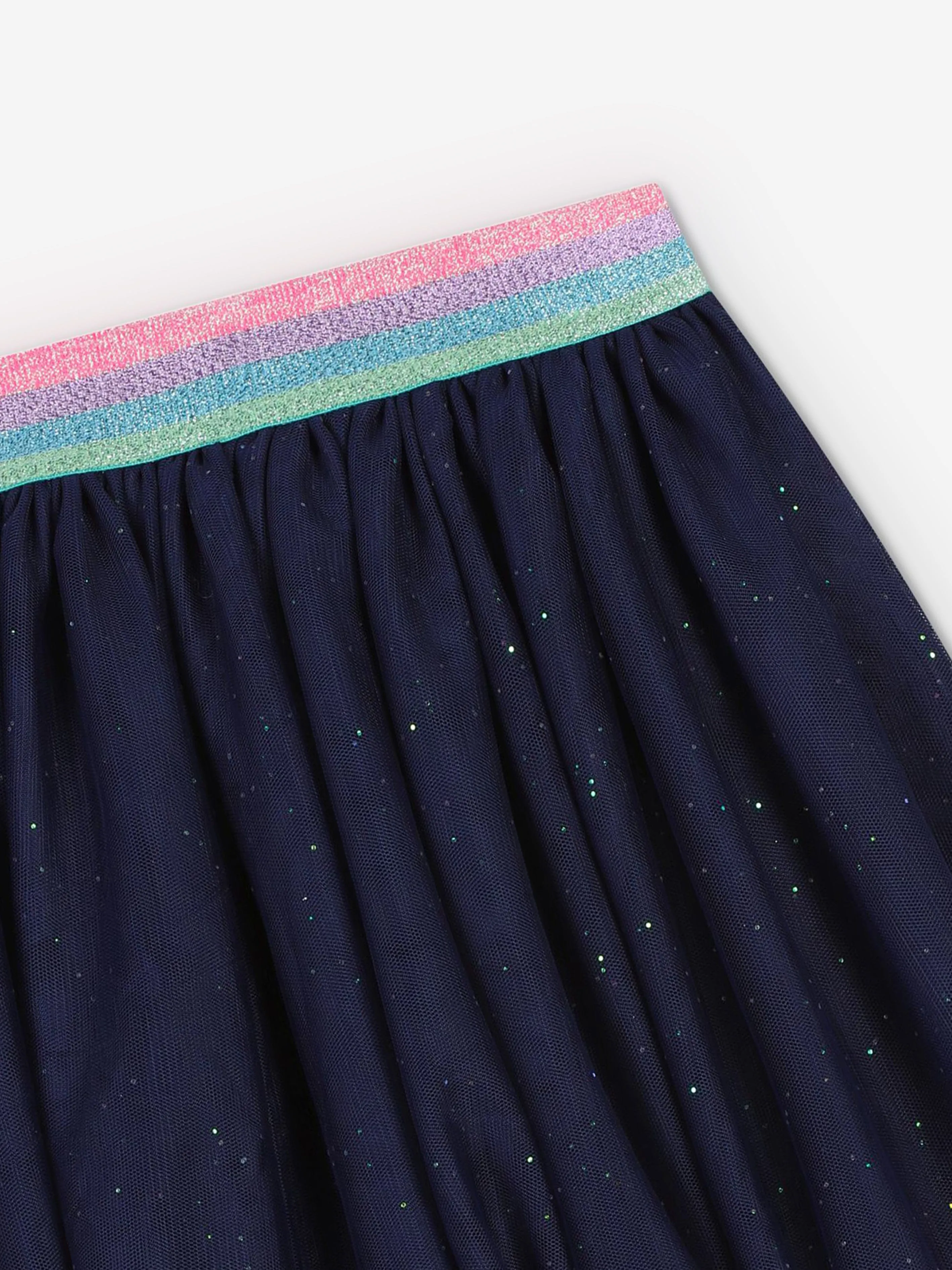 Billieblush Girls Glitter Mesh Skirt in Navy