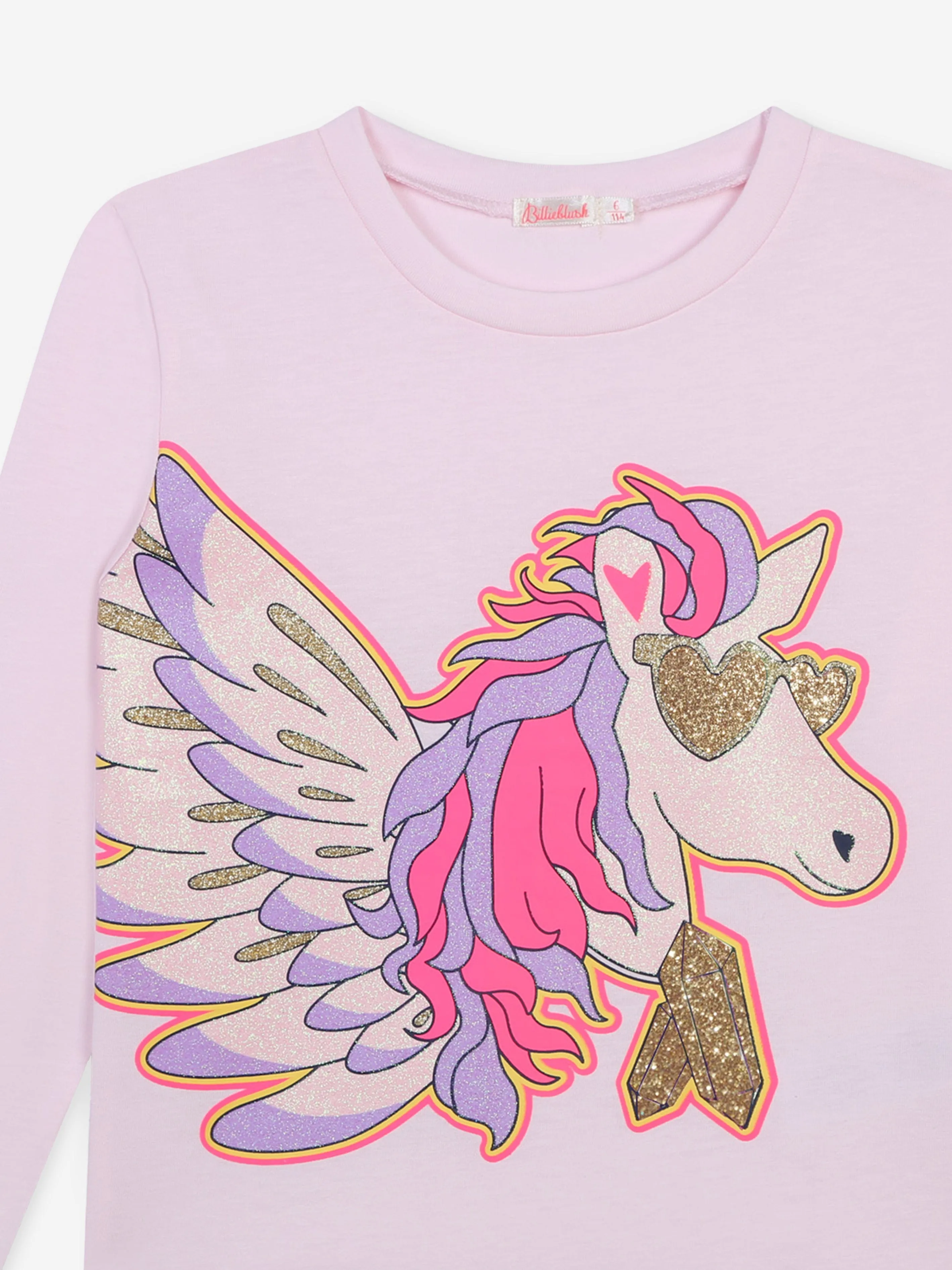Billieblush Girls Long Sleeve Pegasus T-Shirt in Pink