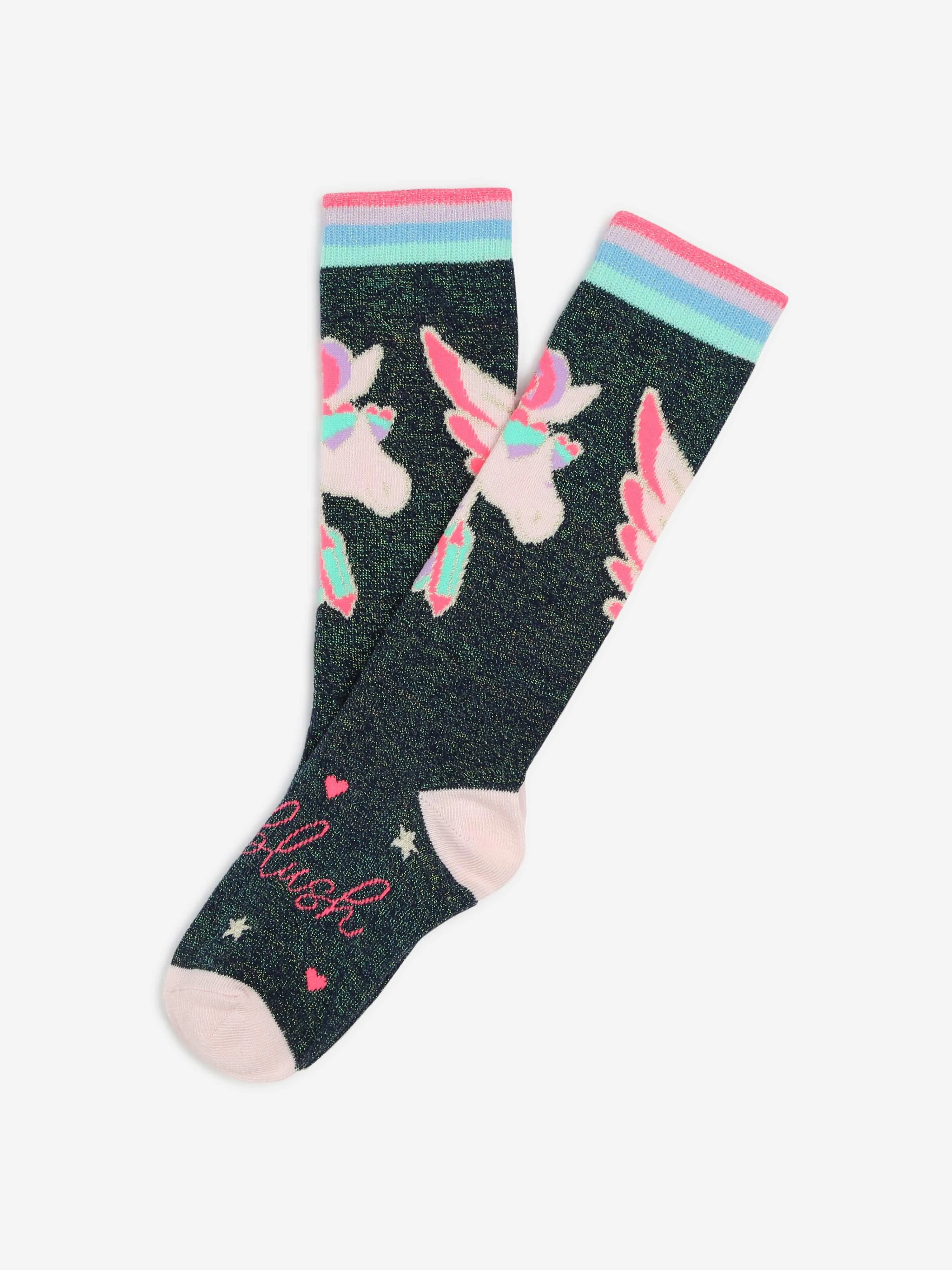 Billieblush Girls Pegasus High Socks in Navy