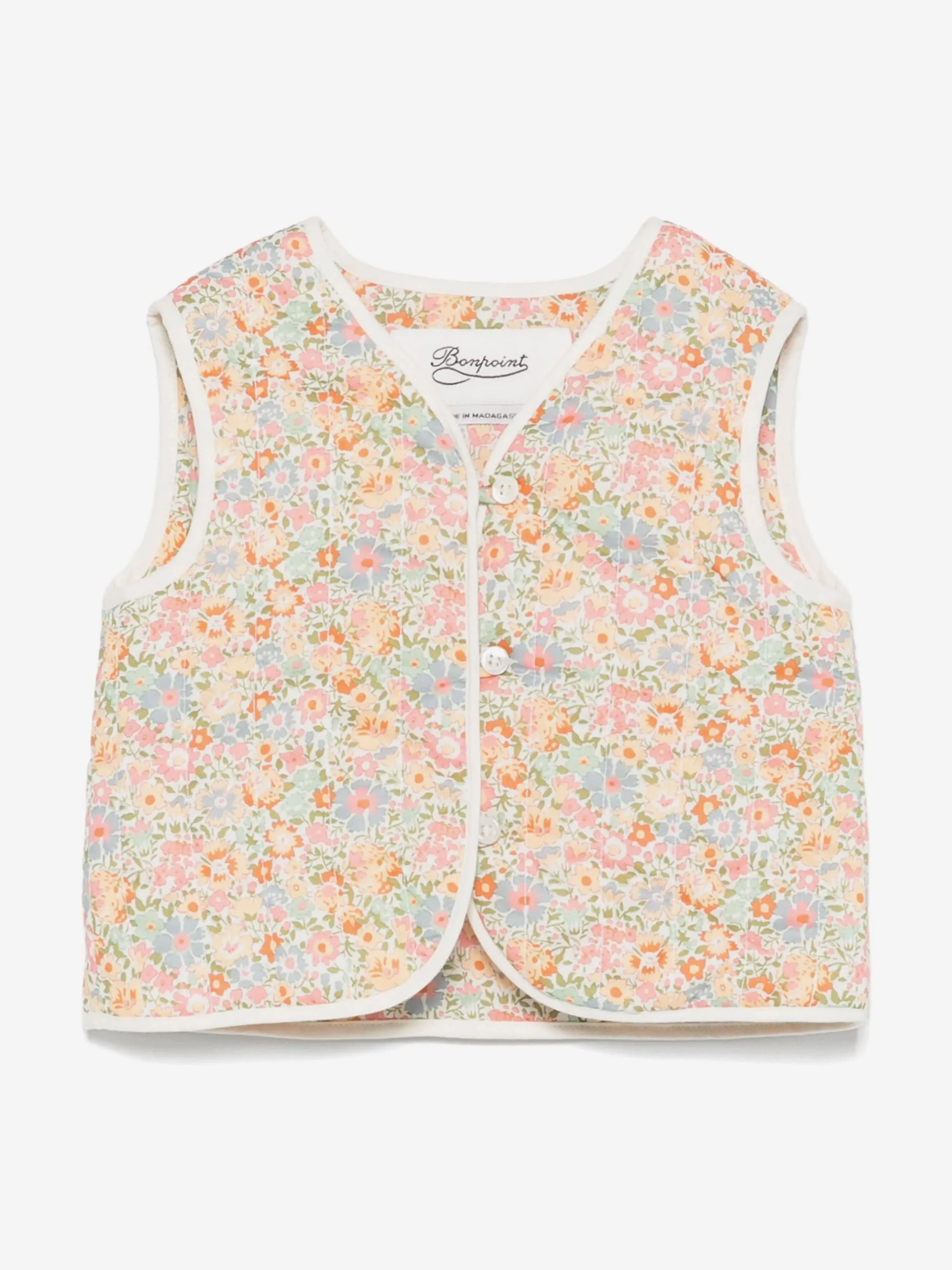 Bonpoint Baby Girls Floral Elicina Gilet in Multicolour