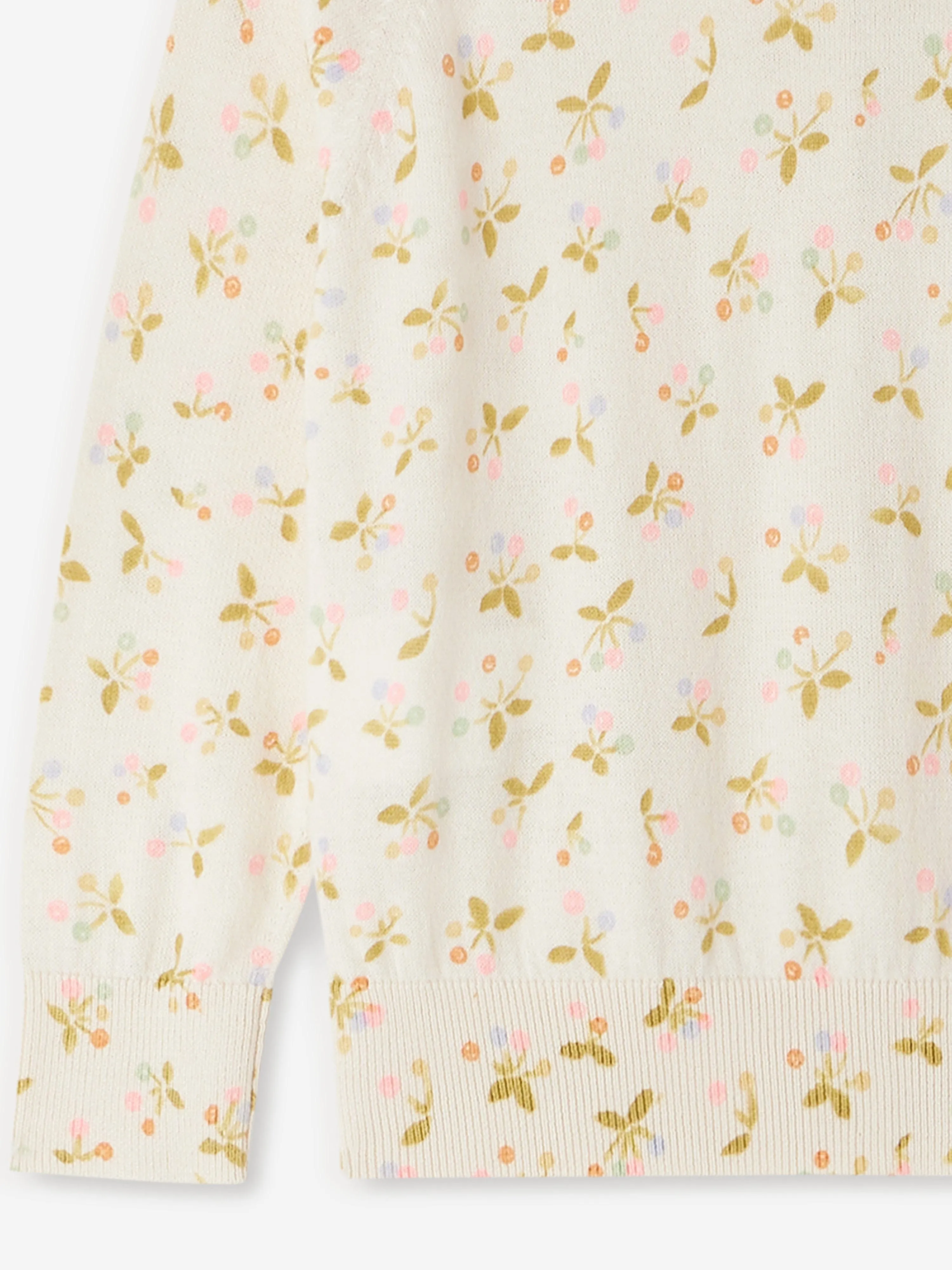 Bonpoint Girls Floral Enoha Cardigan in Ivory