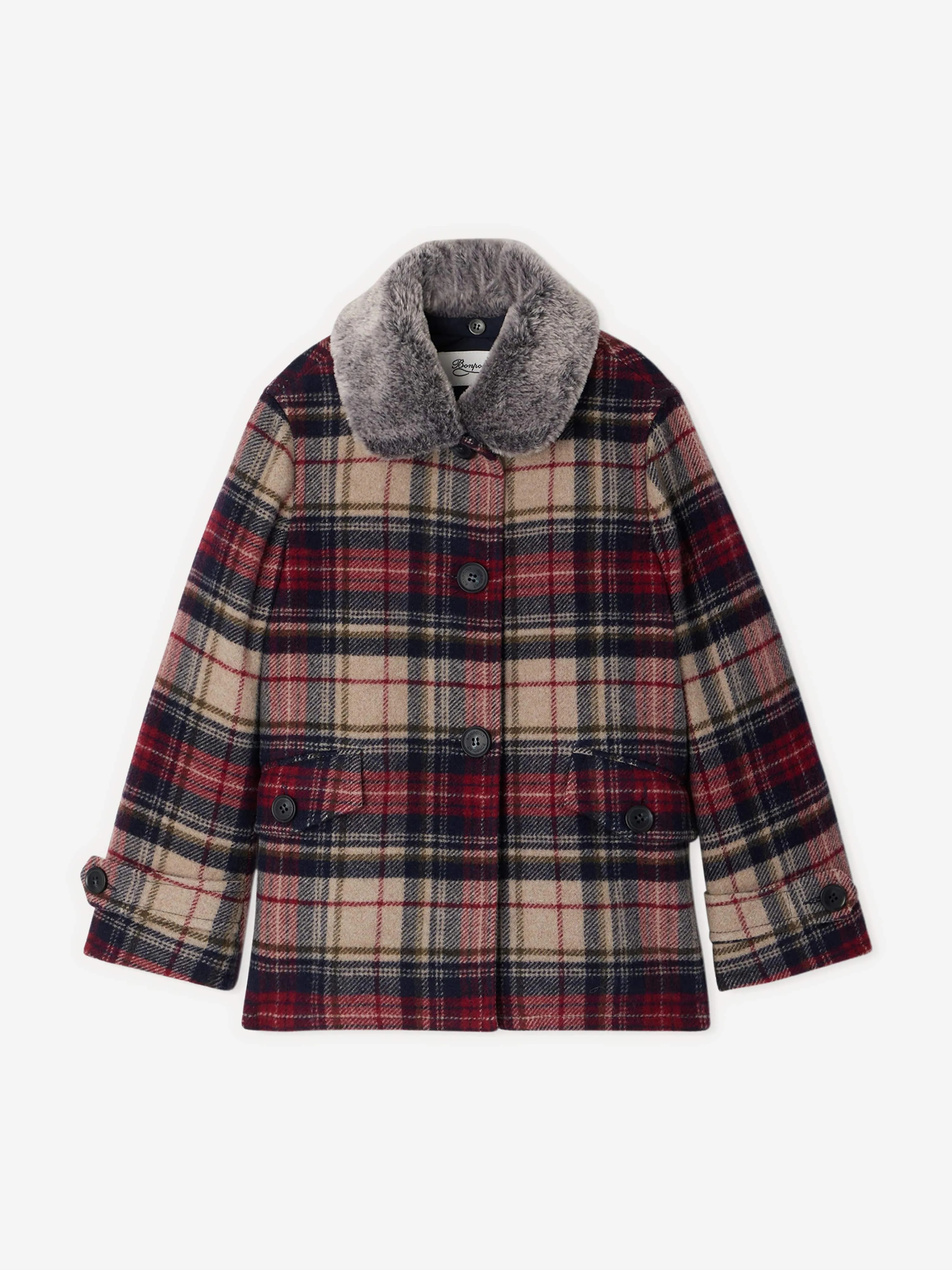 Bonpoint Girls Gigliola Coat in Multicolour
