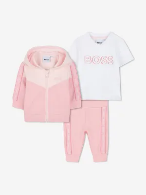 BOSS Baby Girls Tracksuit Set in Pink
