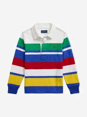 Boys Striped Rugby Shirt in Multicolour