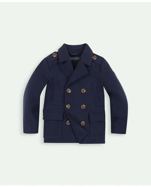 Brooks Brothers Boys Double Breasted Pea Coat Navy Brooks Brothers