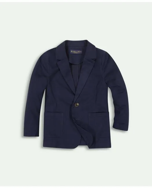 Brooks Brothers Boys Two-Button Cotton Blazer Navy Brooks Brothers