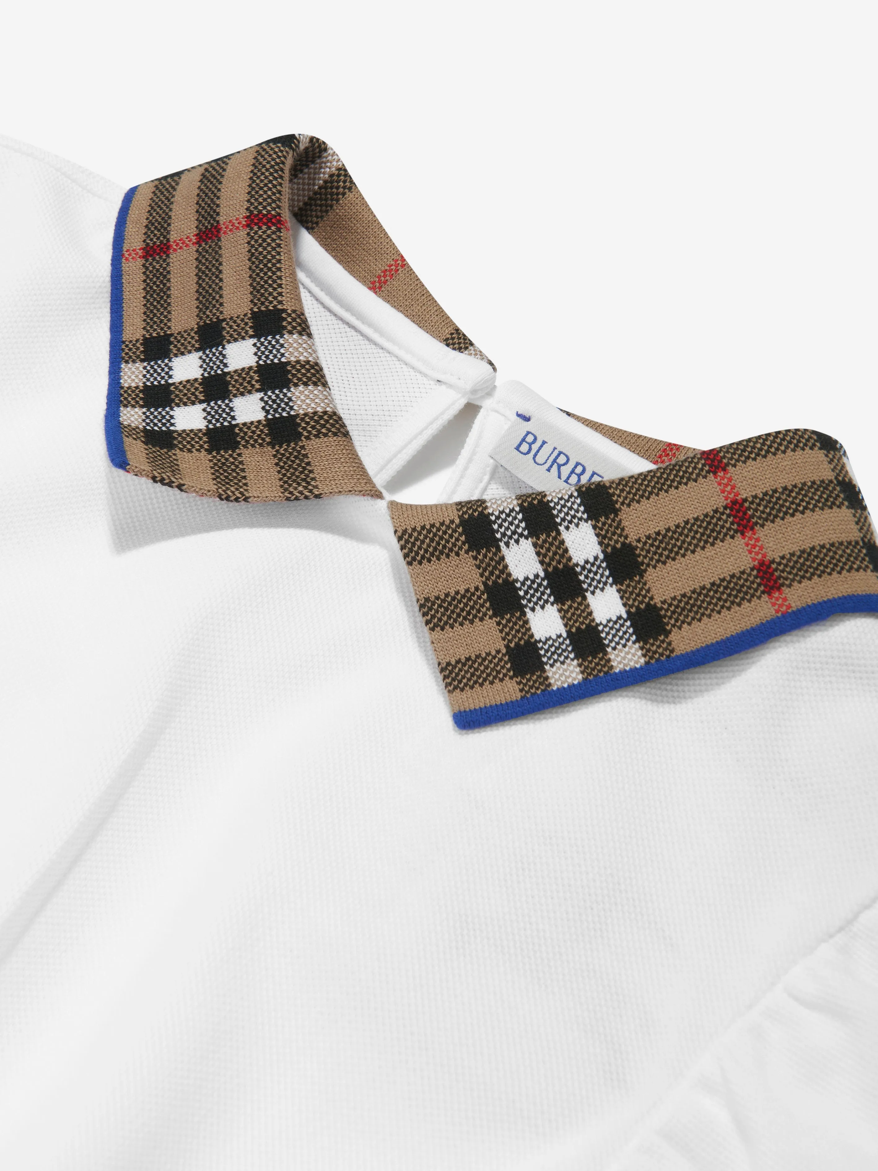 Burberry Girls Check Collar Alesea Dress in White