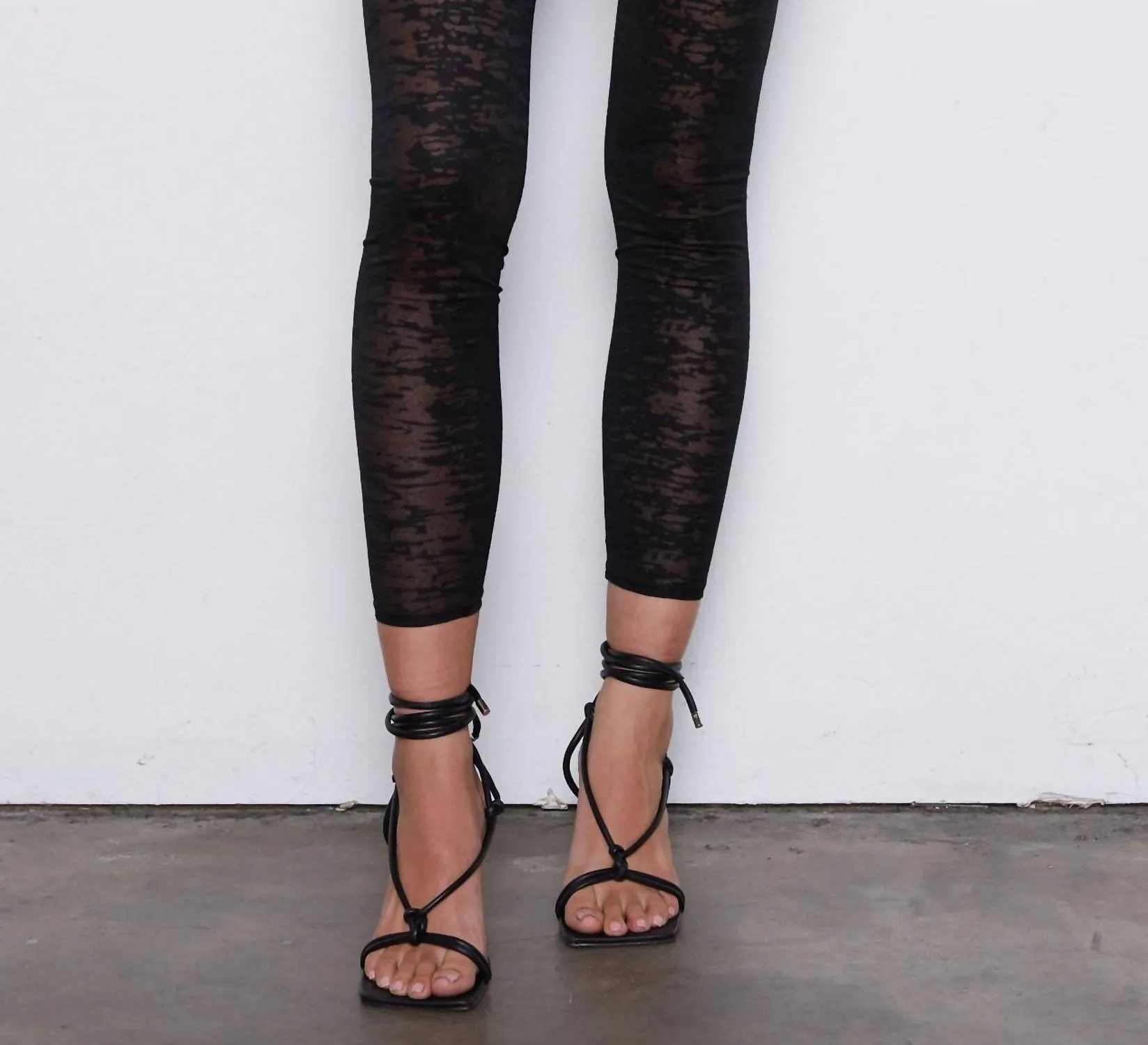 Burnout Leggings In Black And Grey Burnout