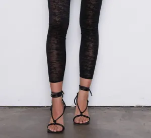 Burnout Leggings In Black And Grey Burnout