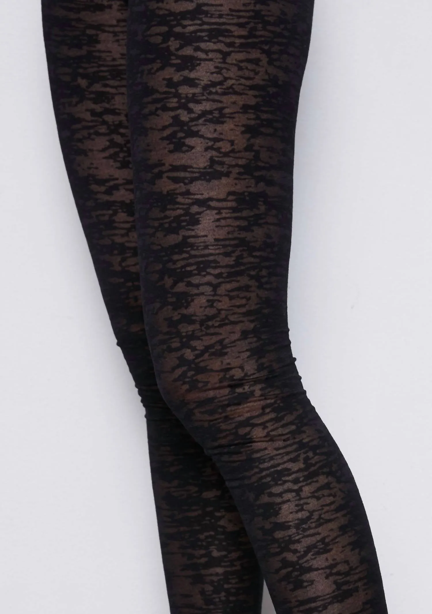 Burnout Leggings In Black And Grey Burnout