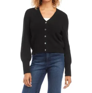 Button Up Cardigan In Black
