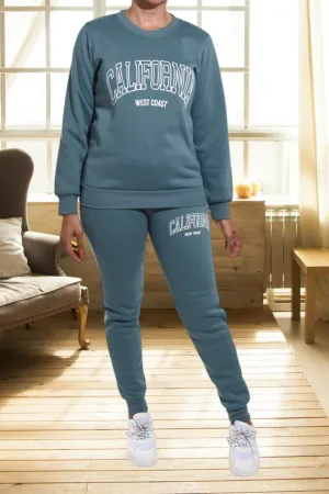 California Teal Fleece Tracksuit