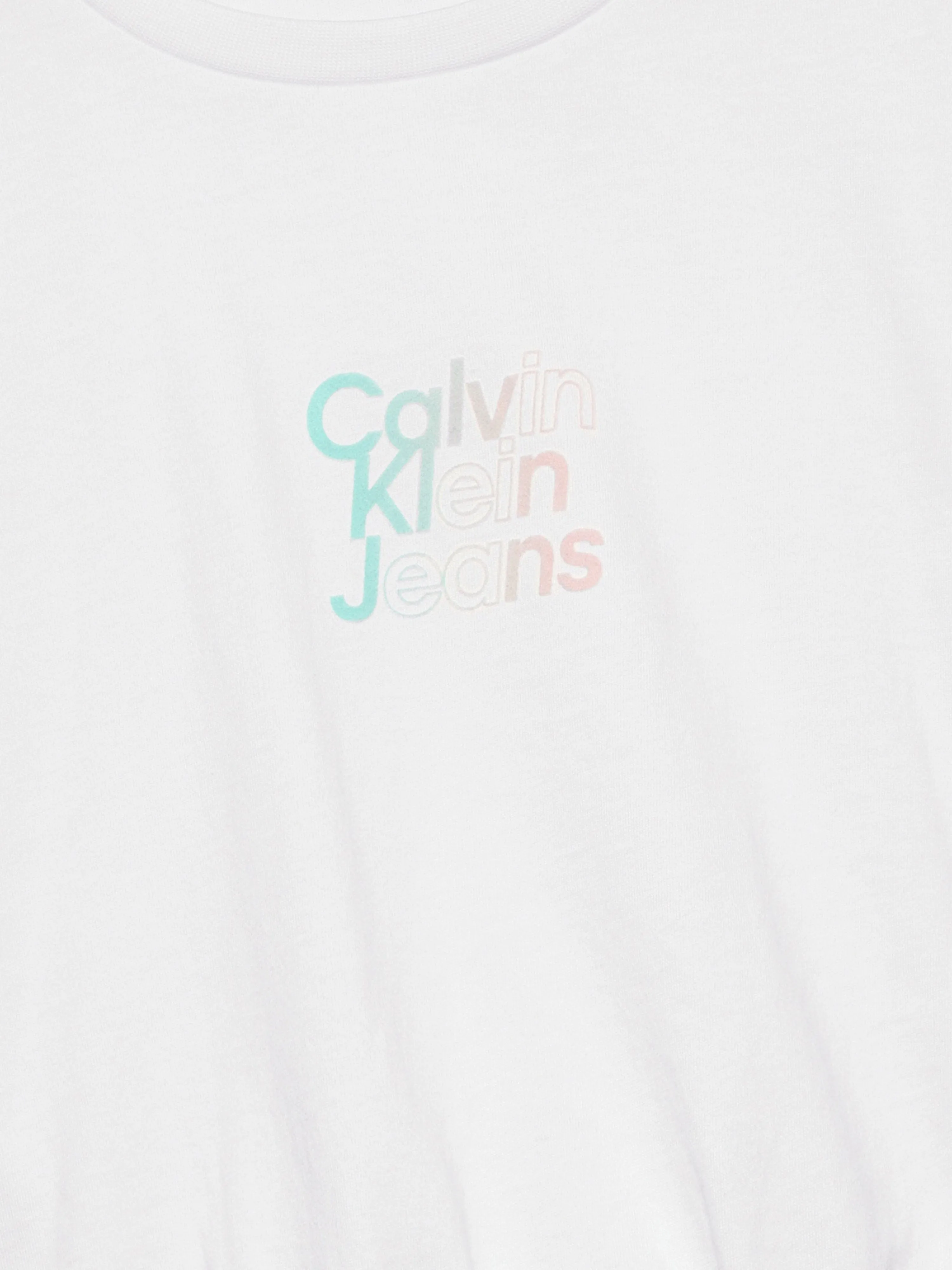 Calvin Klein Girls Gradient Flock Boxy T-Shirt in White
