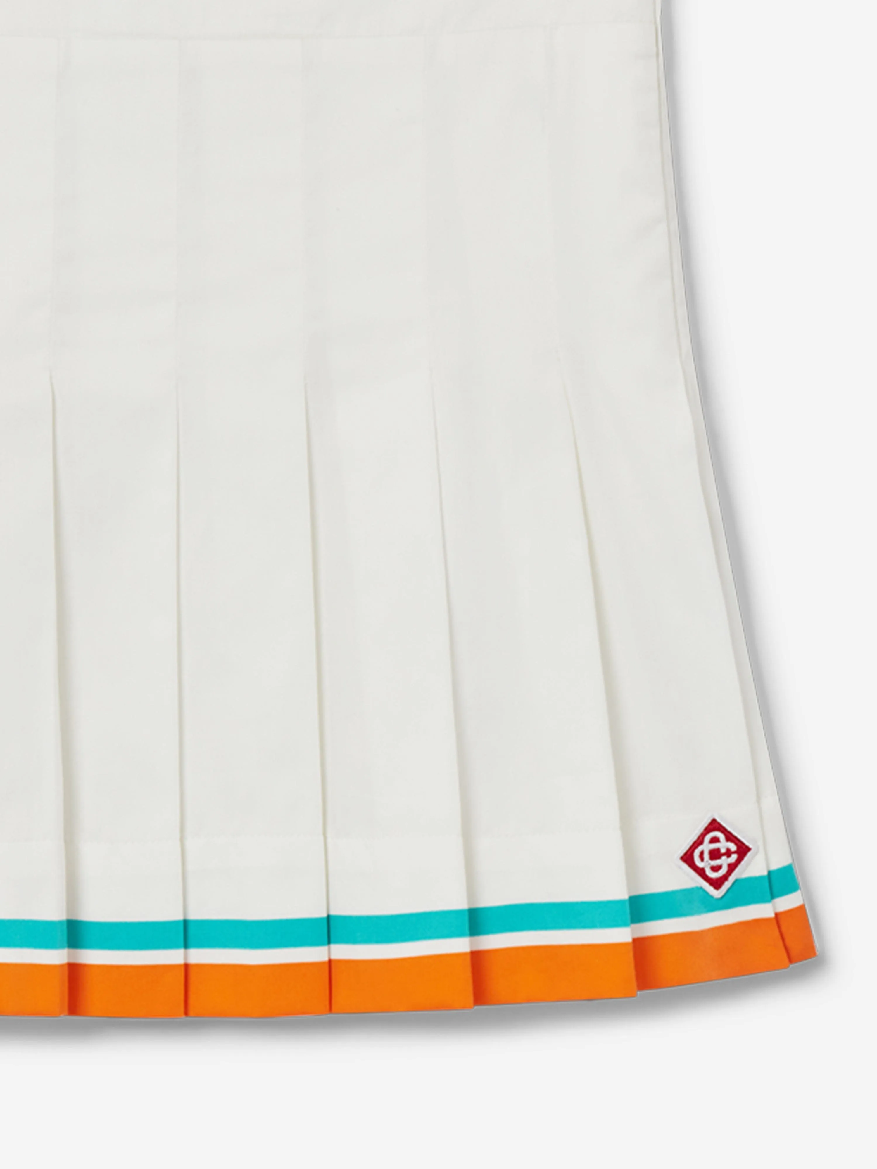 Casablanca Girls Tennis Stripe Pleated Skirt in White