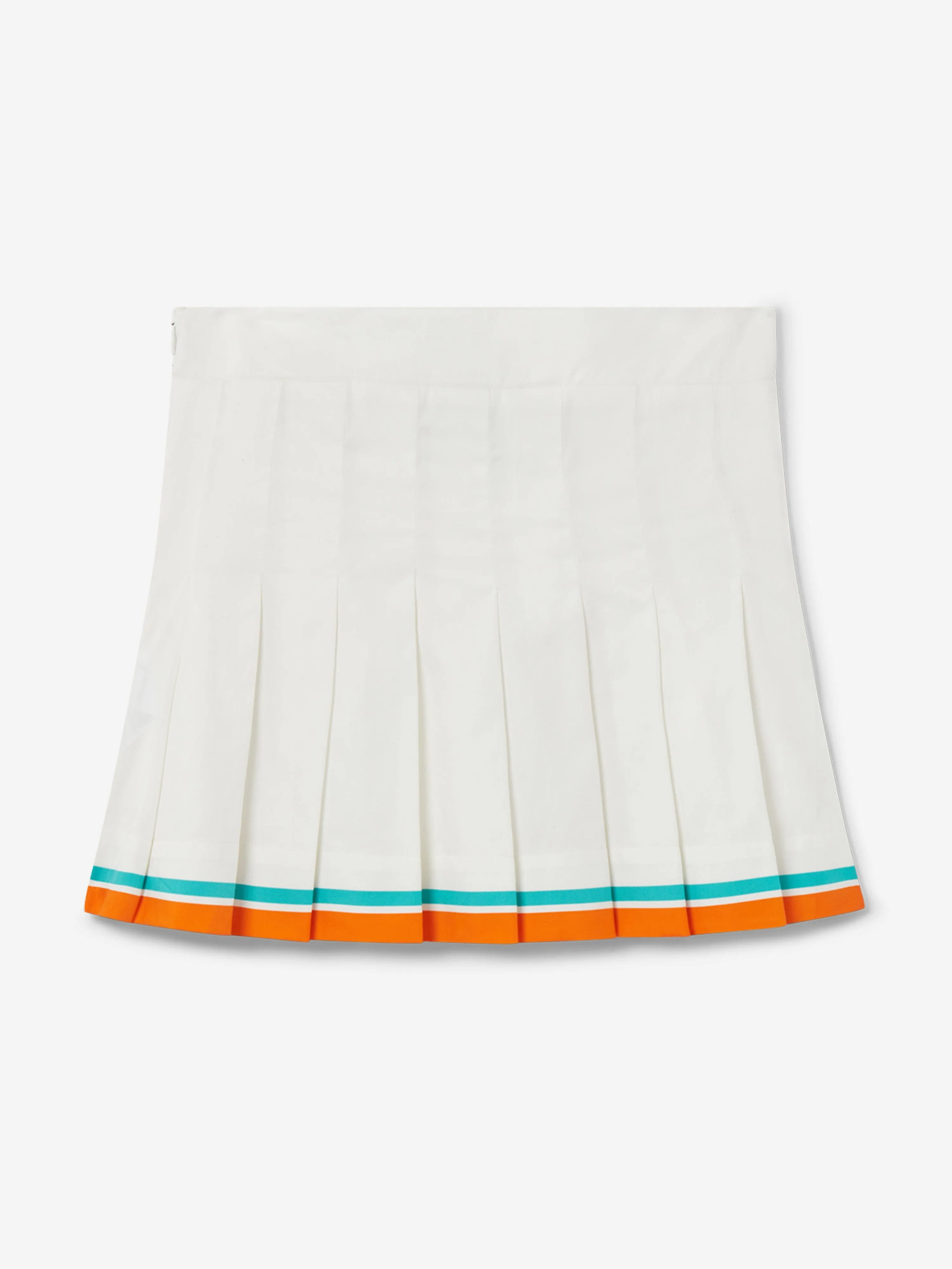 Casablanca Girls Tennis Stripe Pleated Skirt in White