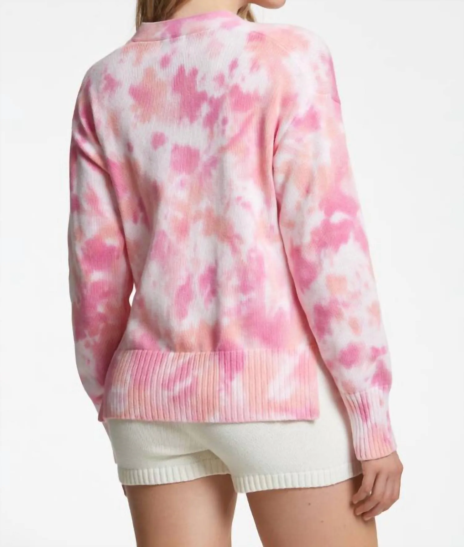 Chunky Cropped Cardigan In Pink