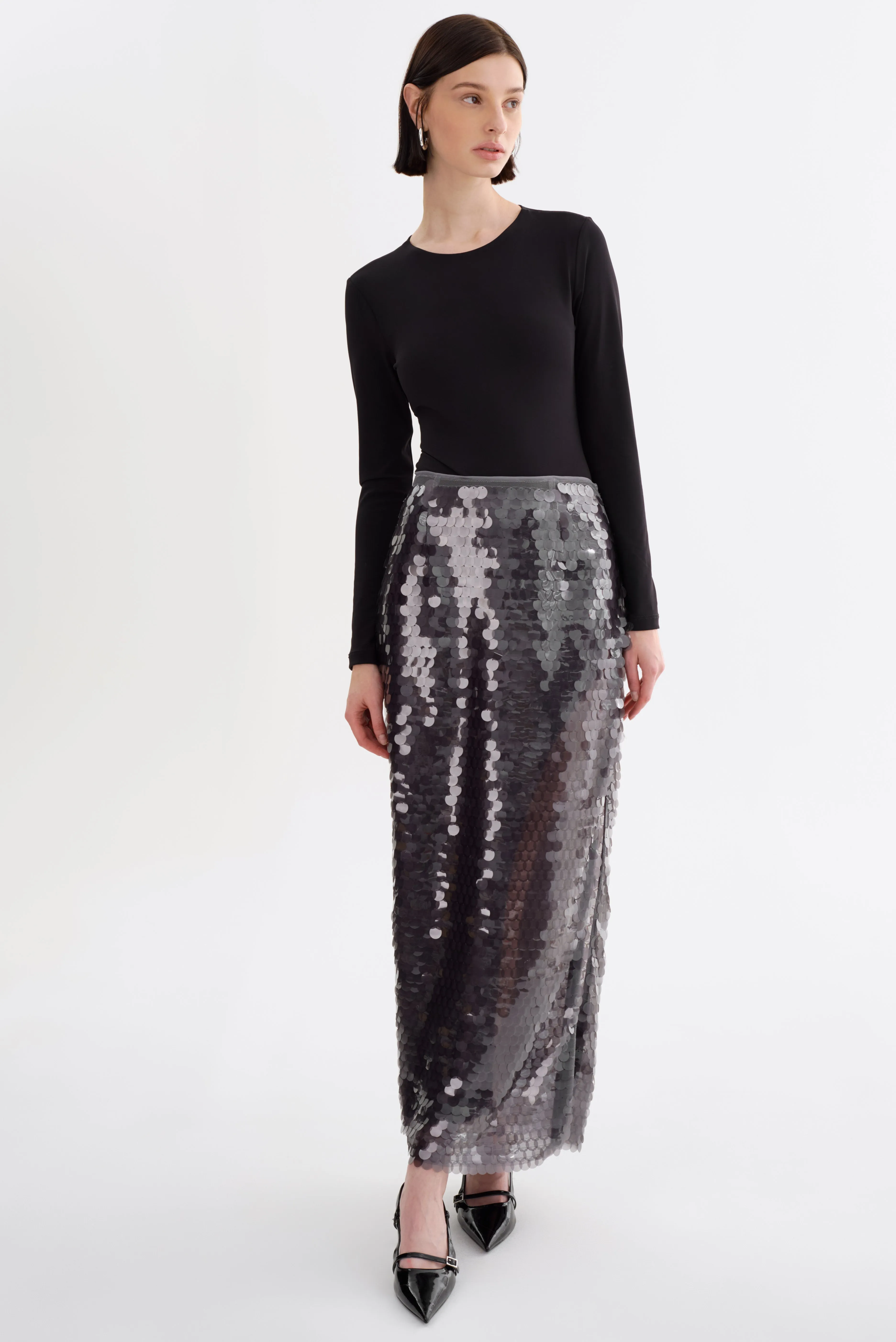CLARA | Sequin Midi Skirt