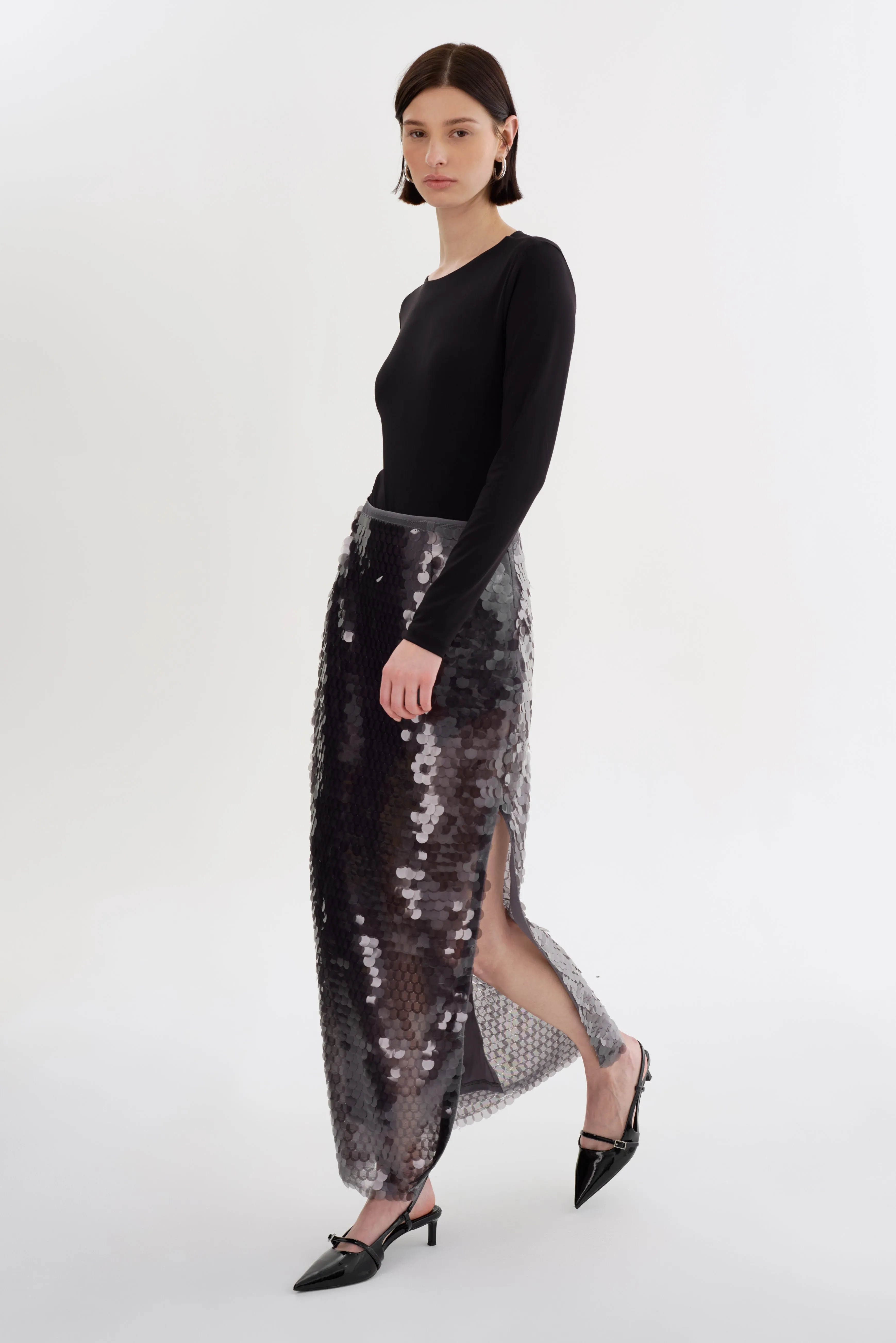 CLARA | Sequin Midi Skirt