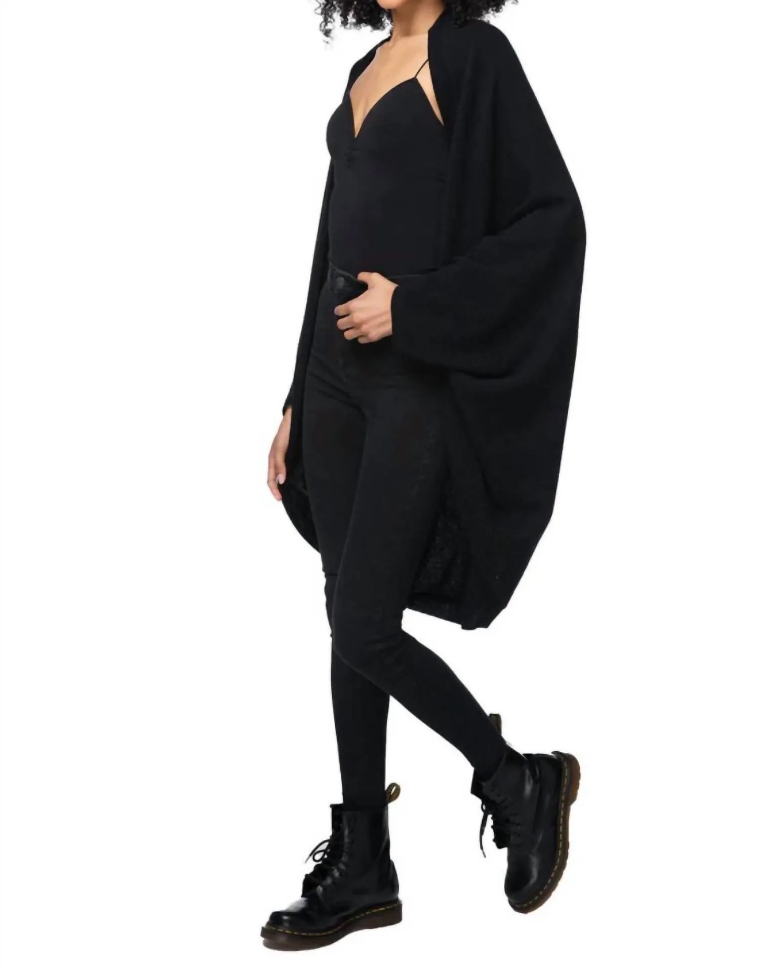 Cocoon Shawl In Black