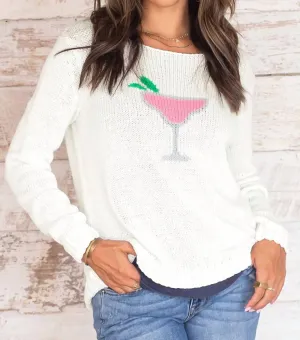 Daiquiri Crew Cotton Sweater In White