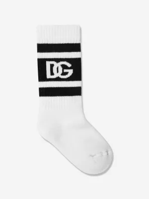 Dolce & Gabbana Boys Logo Socks in White