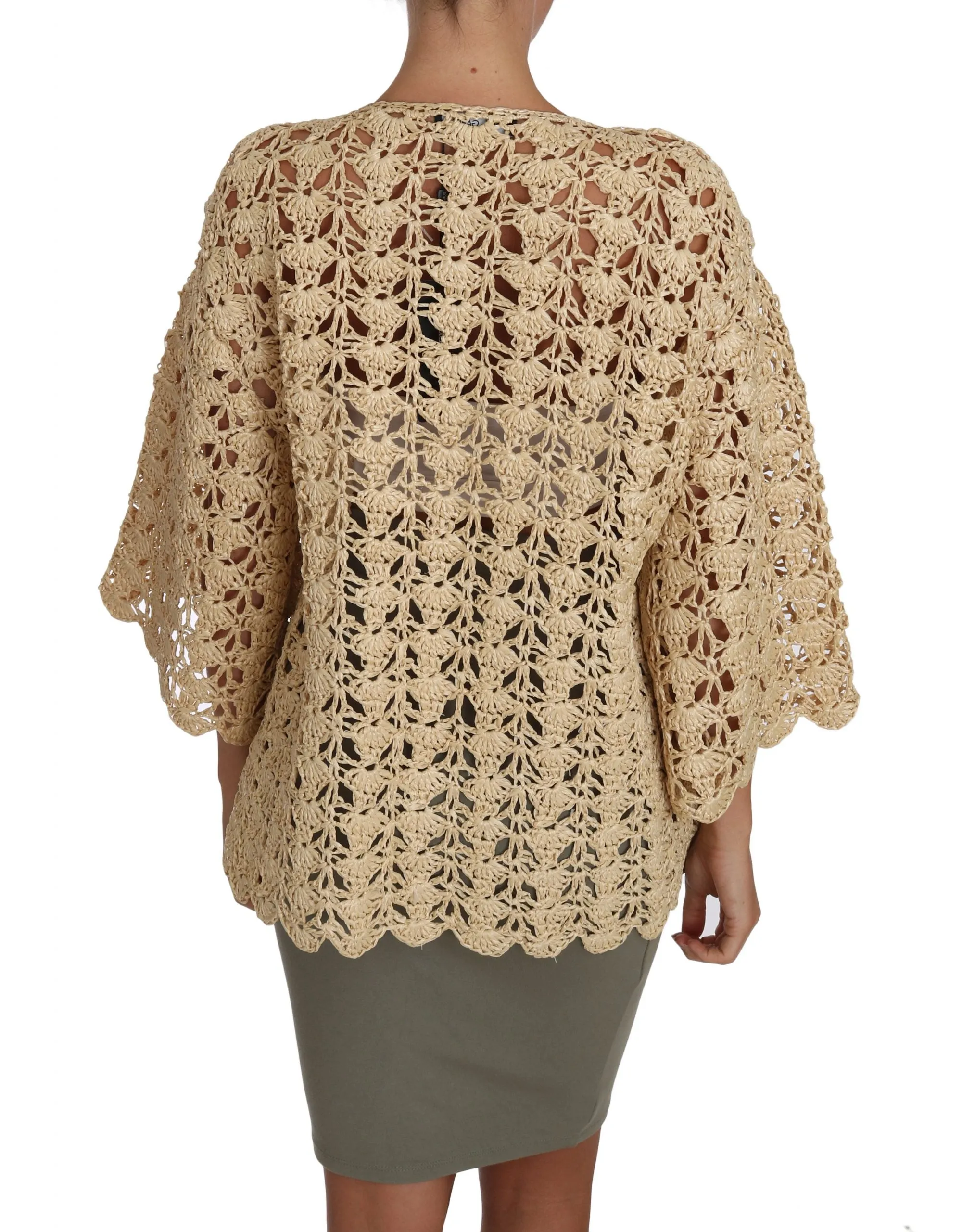 Dolce & Gabbana Chic Crochet Raffia Women's Cardigan