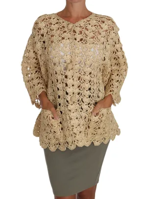 Dolce & Gabbana Chic Crochet Raffia Women's Cardigan