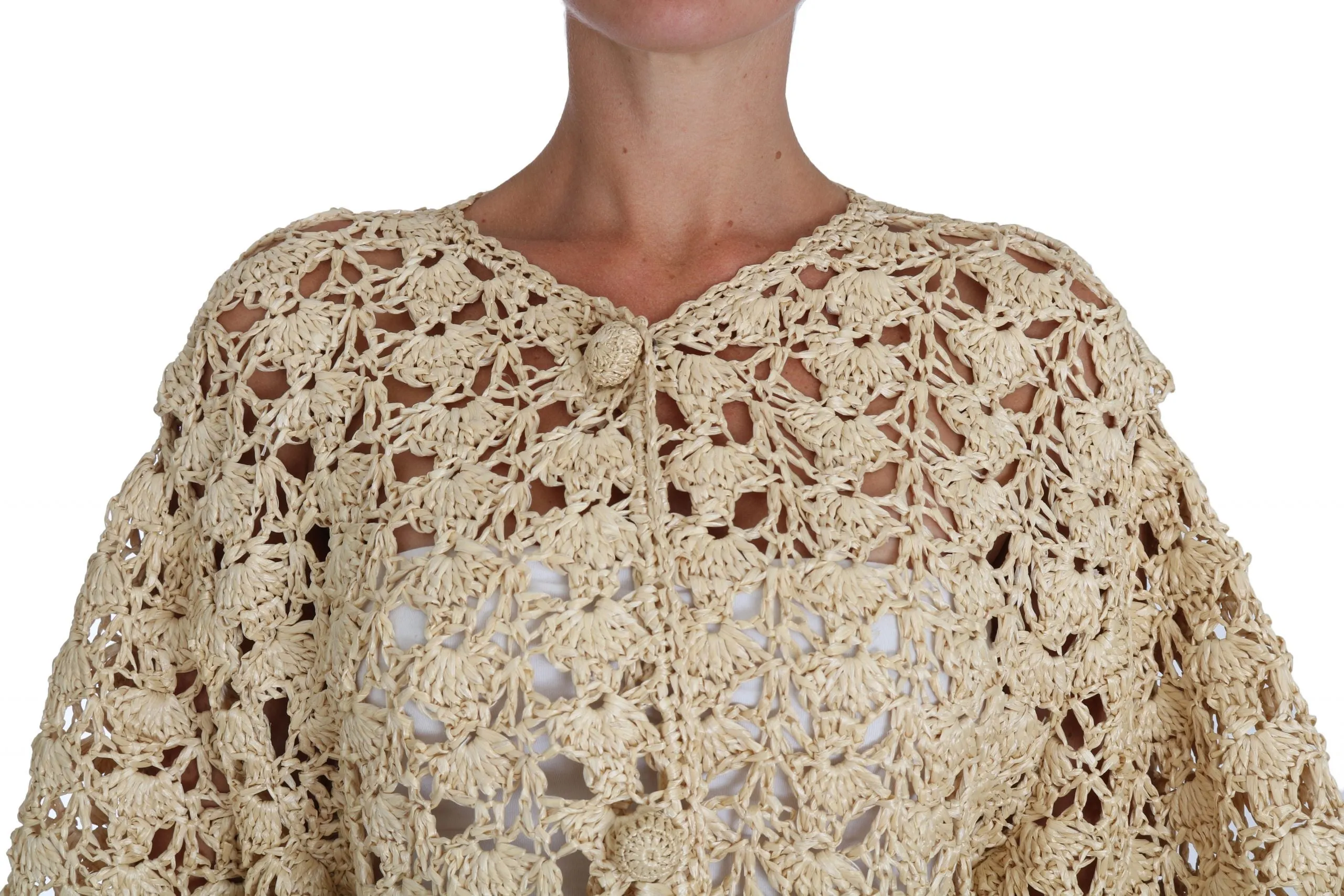 Dolce & Gabbana Chic Crochet Raffia Women's Cardigan