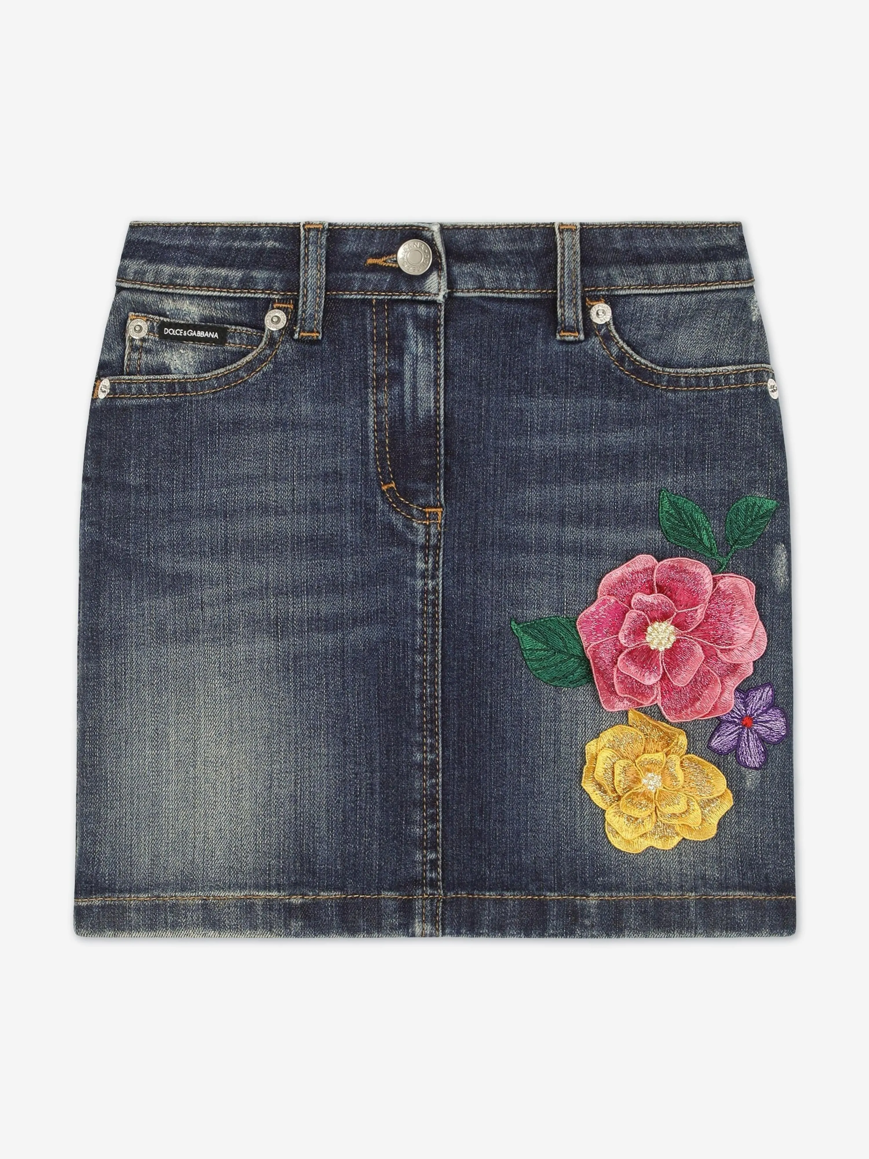 Dolce & Gabbana Girls Denim Skirt in Blue
