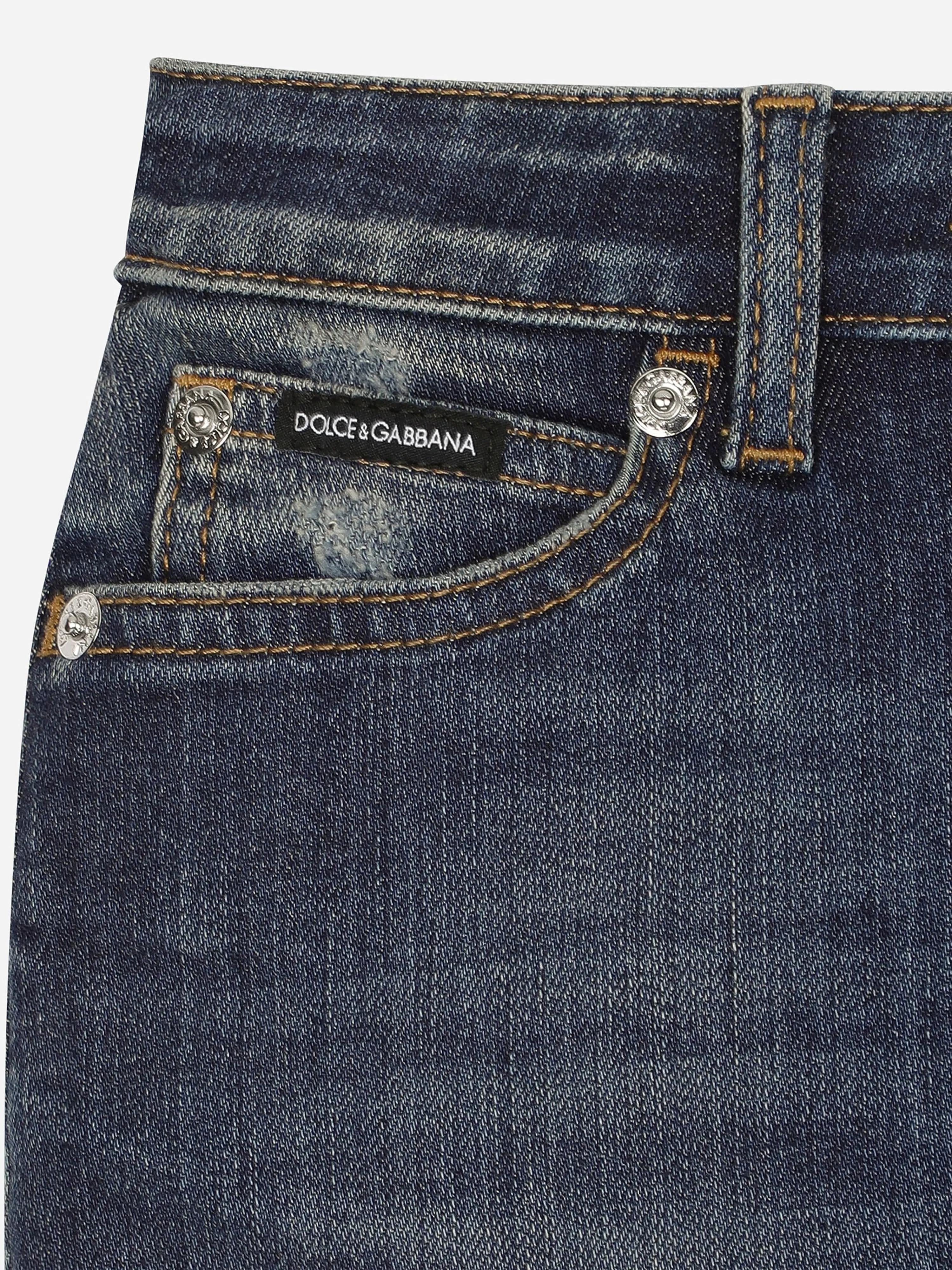 Dolce & Gabbana Girls Denim Skirt in Blue