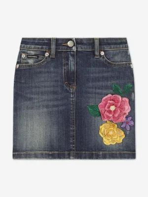 Dolce & Gabbana Girls Denim Skirt in Blue