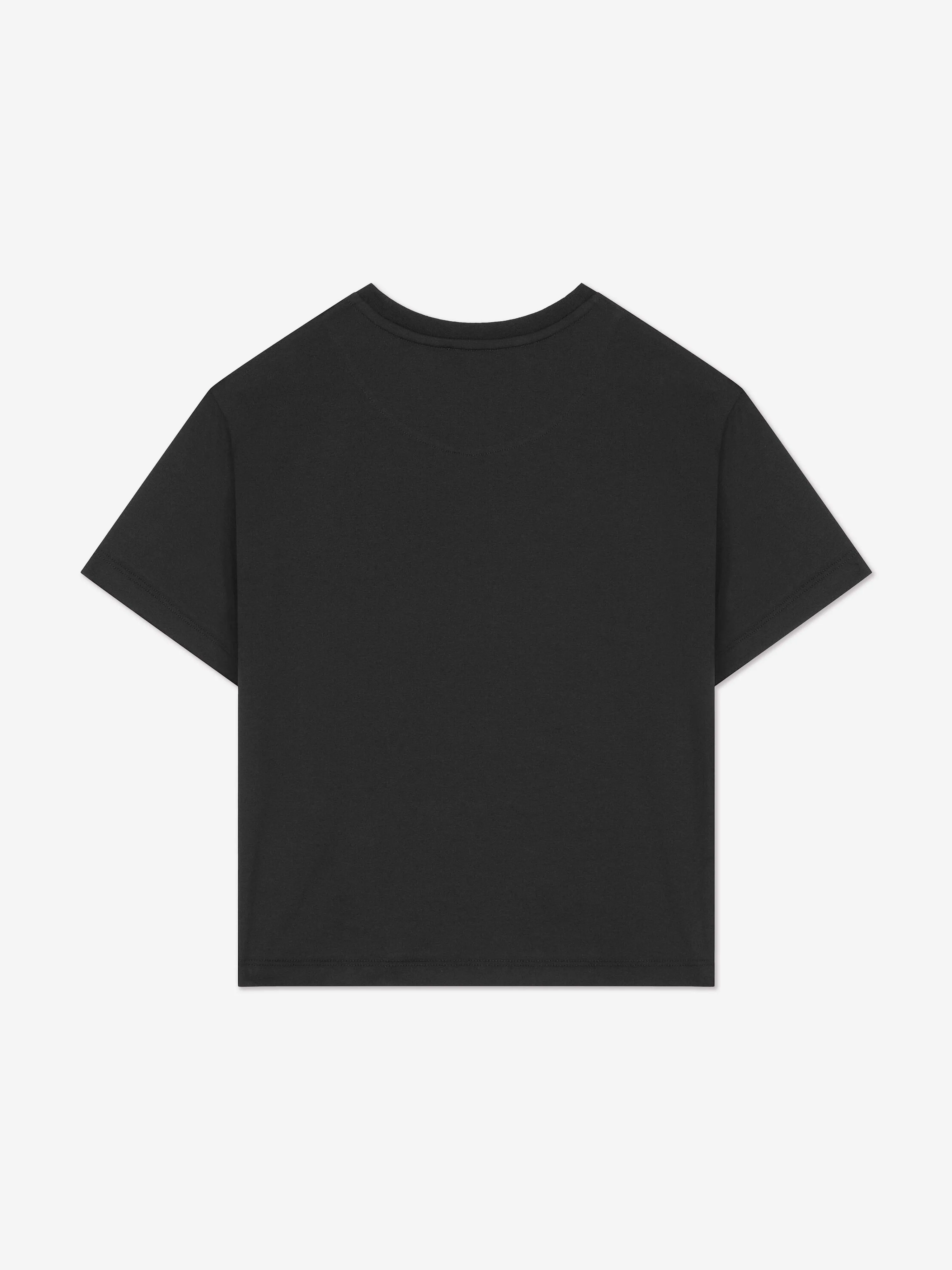 Dolce & Gabbana Girls Glitter Rose T-Shirt in Black