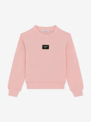 Dolce & Gabbana Girls Logo Label Sweatshirt in Pink