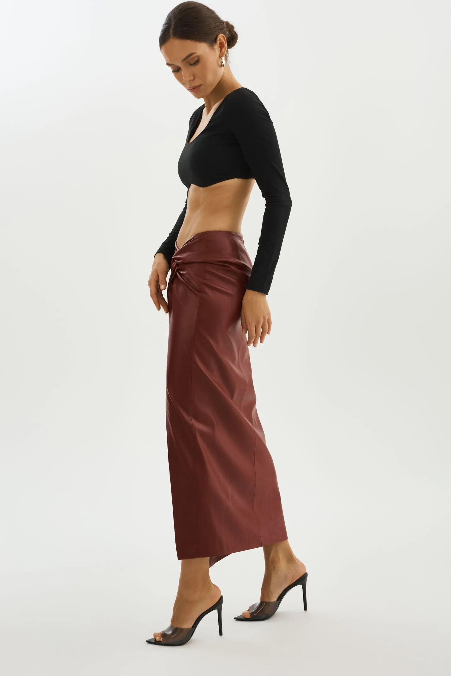 EILEEN | Faux Leather  Maxi Skirt